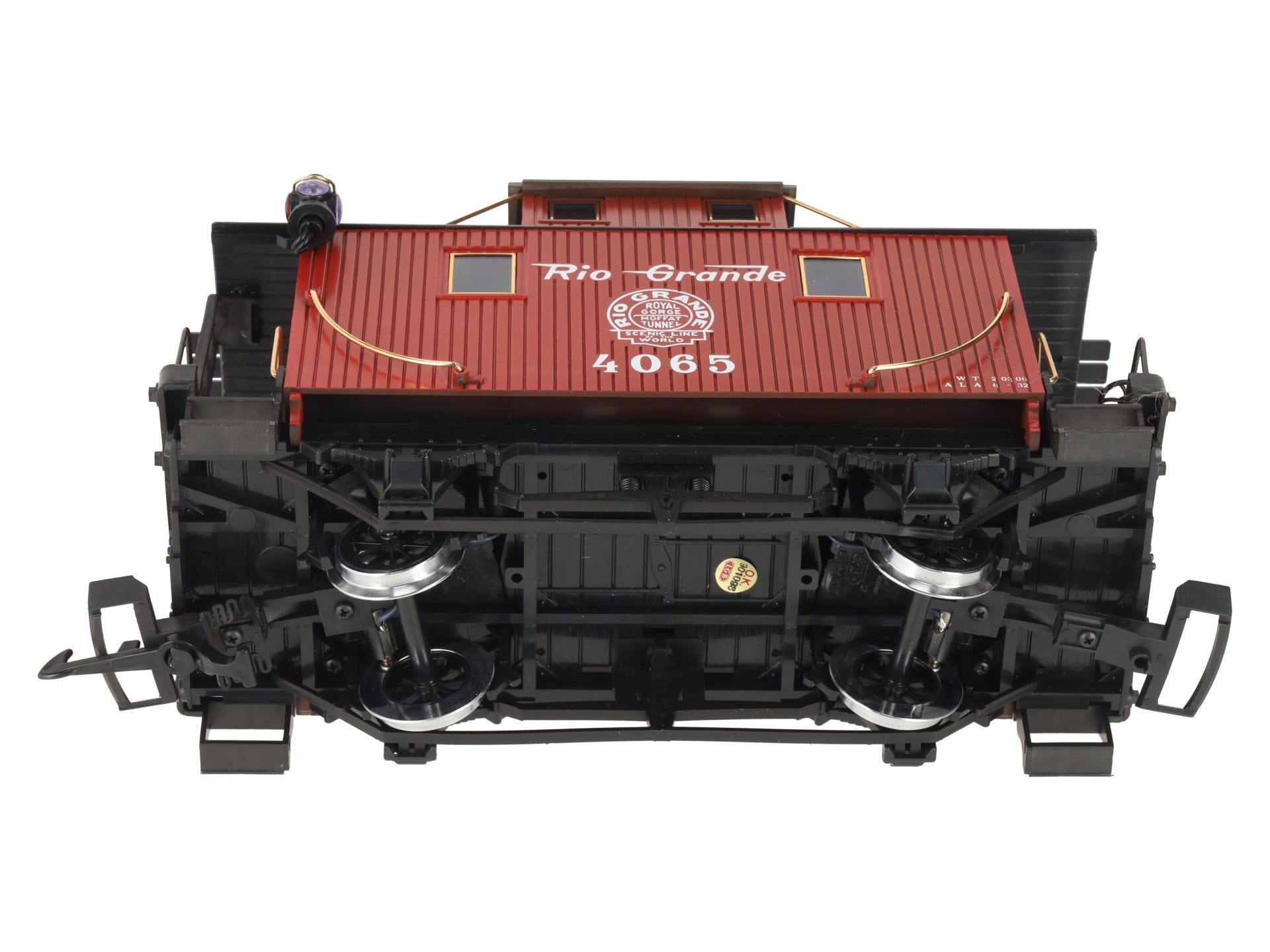 LGB 40650 G Scale Rio Grande Caboose w/Metal Wheels-Custom Lighting EX/Box