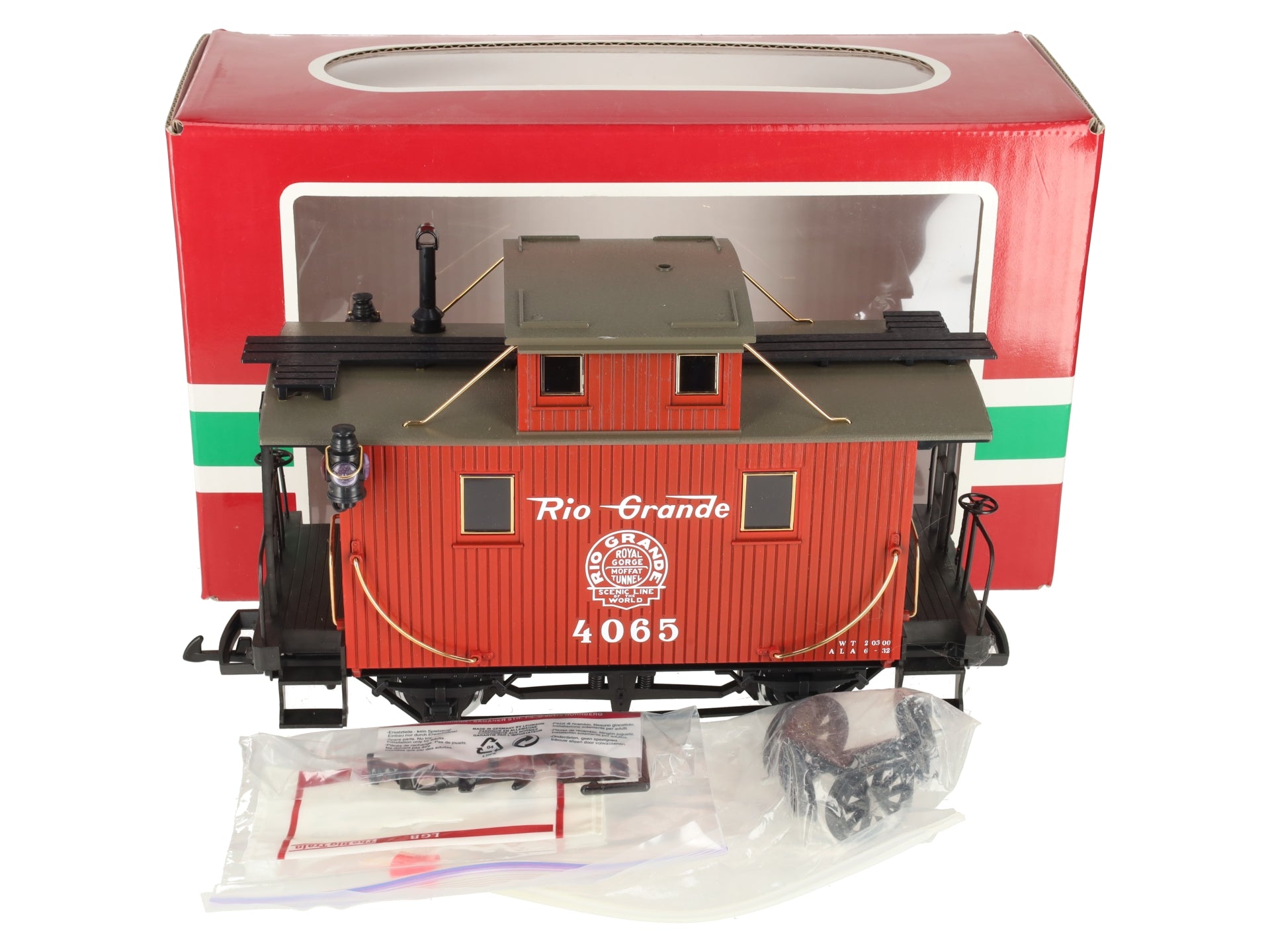 LGB 40650 G Scale Rio Grande Caboose w/Metal Wheels-Custom Lighting EX/Box