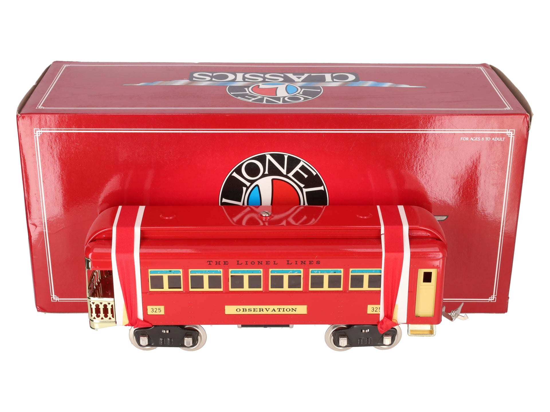 Lionel 6-13402 Standard Gauge Red Tinplate Observation Car #325 LN/Box