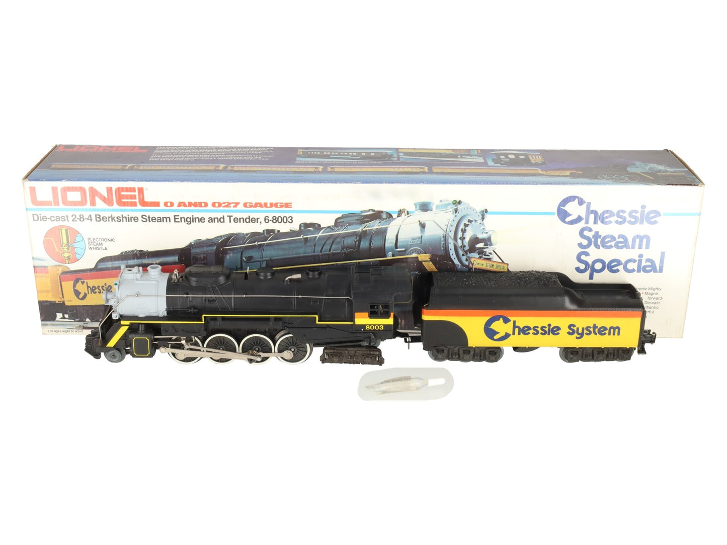 Lionel 6-8003 O Gauge Chessie 2-8-4 Berkshire Steam Locomotive & Tender #8003 EX/Box
