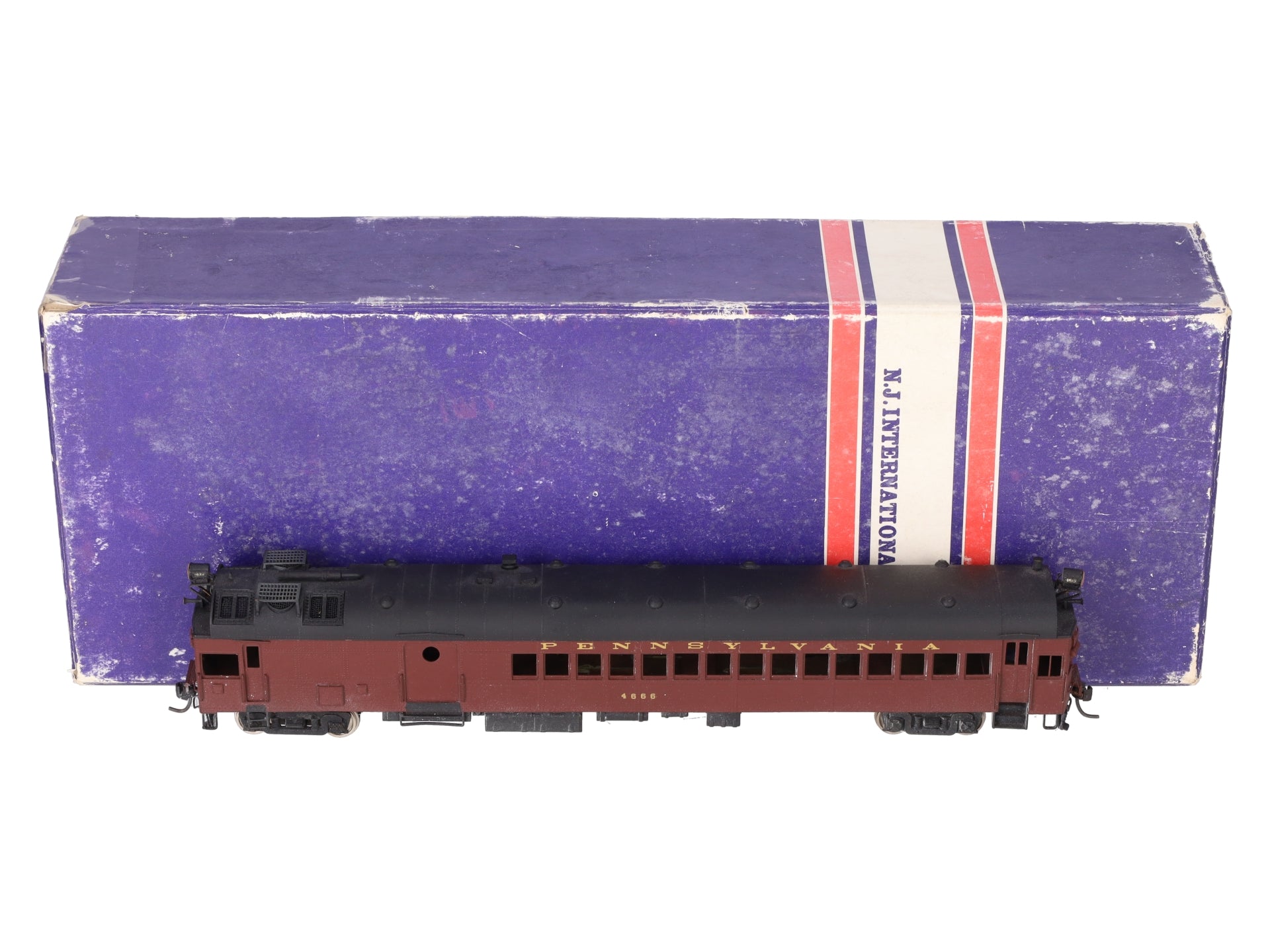 Custom NJ Brass 143 O Scale BRASS Pennsylvania Gas Electric #4666 (2 Rail)/Box