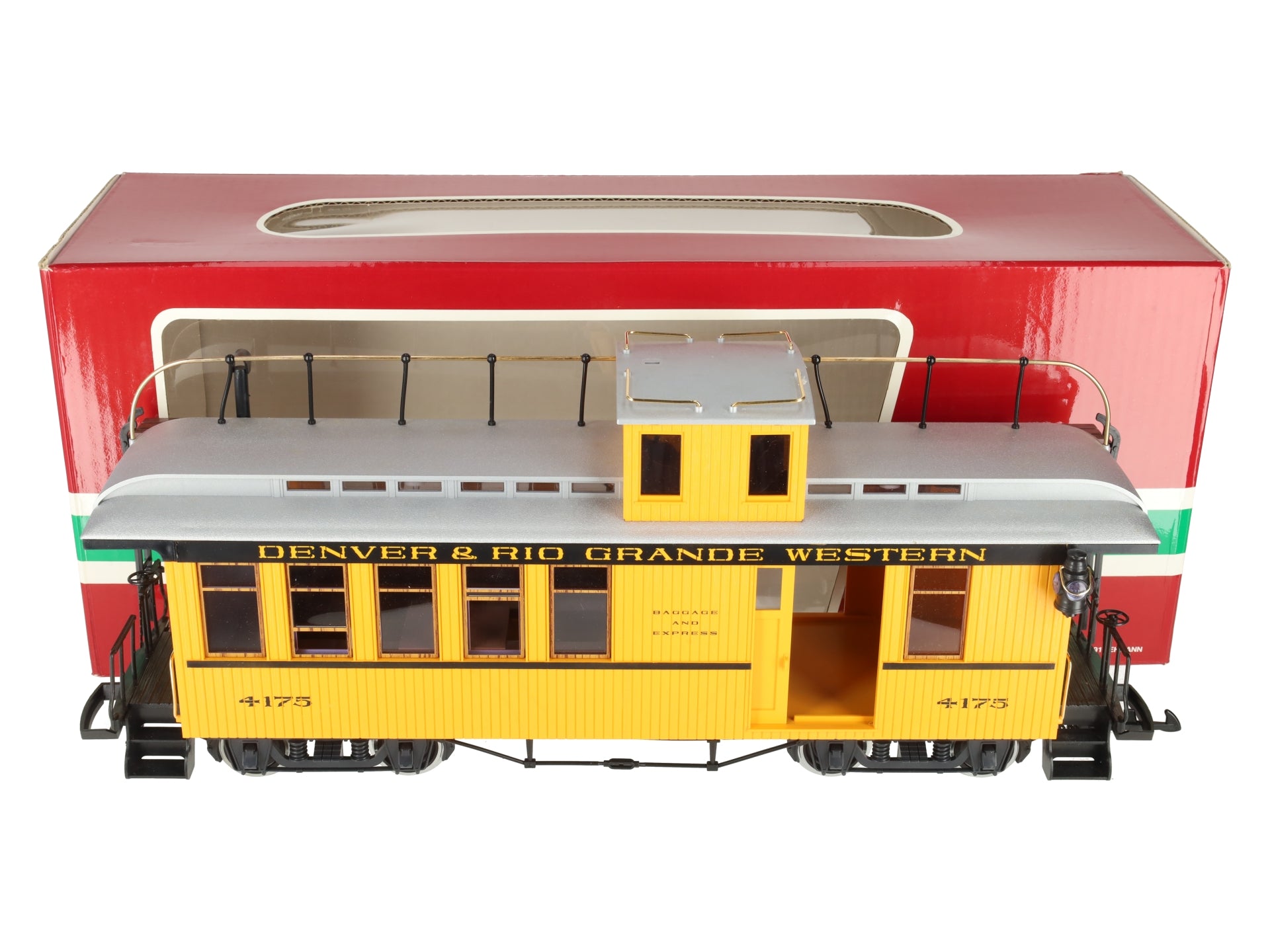 LGB 4175 G Scale Rio Grande Combine/Caboose - Metal Wheels-Custom Lighting EX/Box