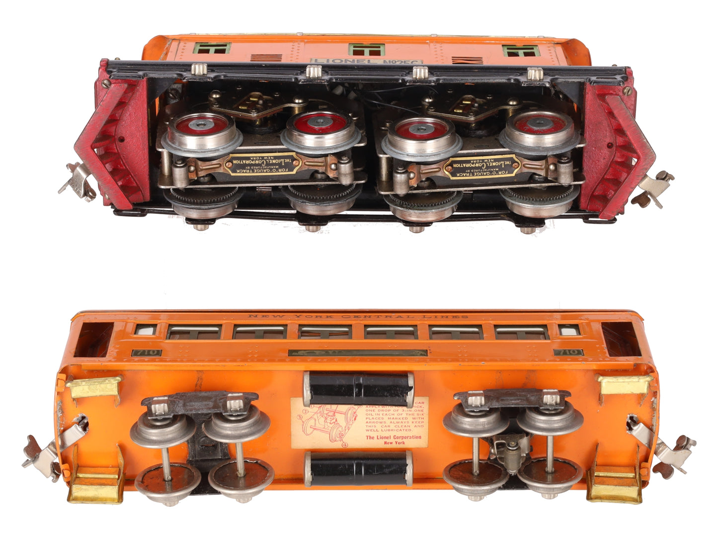 Lionel Prewar O 256 Electric Locomotive w/710 Passenger Car