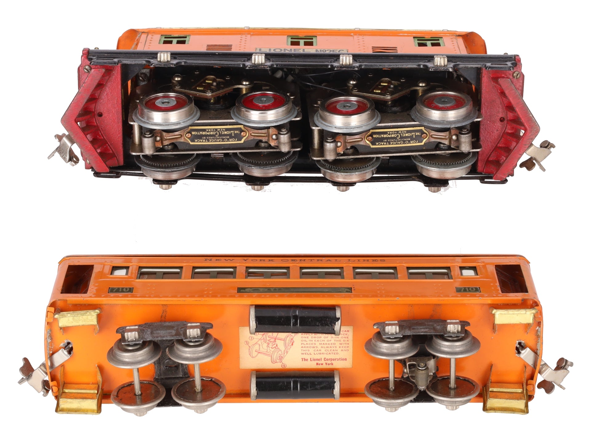 Lionel Prewar O 256 Electric Locomotive w/710 Passenger Car