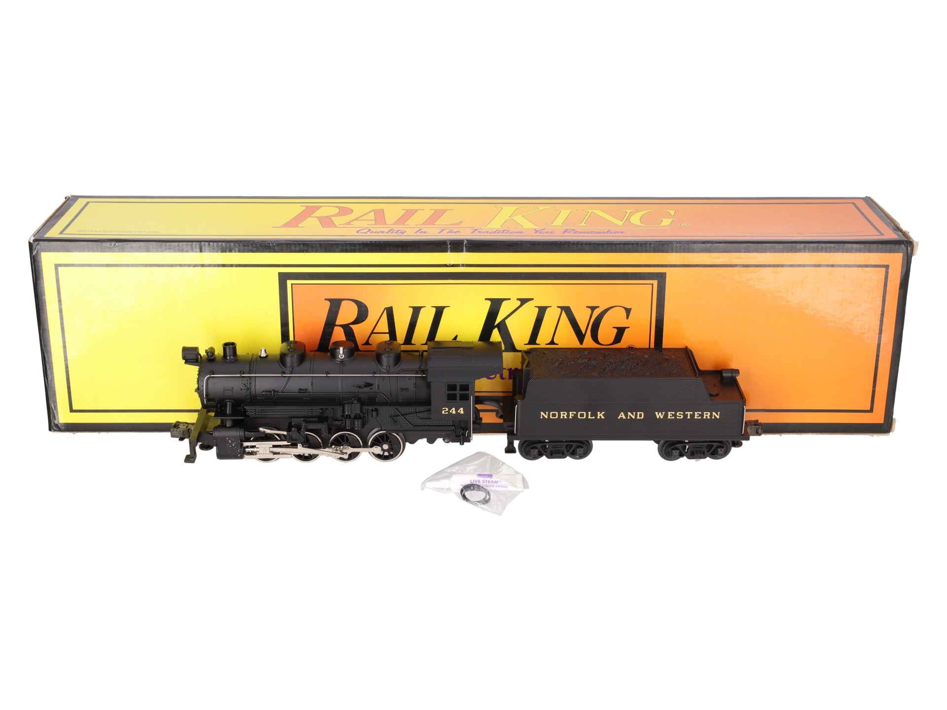 MTH 30-1111 O Gauge N&W 0-8-0 Die-cast Steam Switcher #244 EX/Box