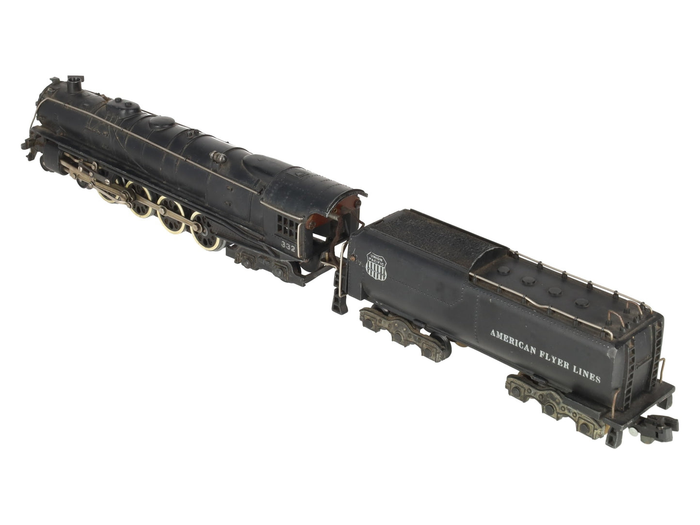 American Flyer 332 Vintage S Union Pacific 4-8-4 Steam Locomotive & Tender VG