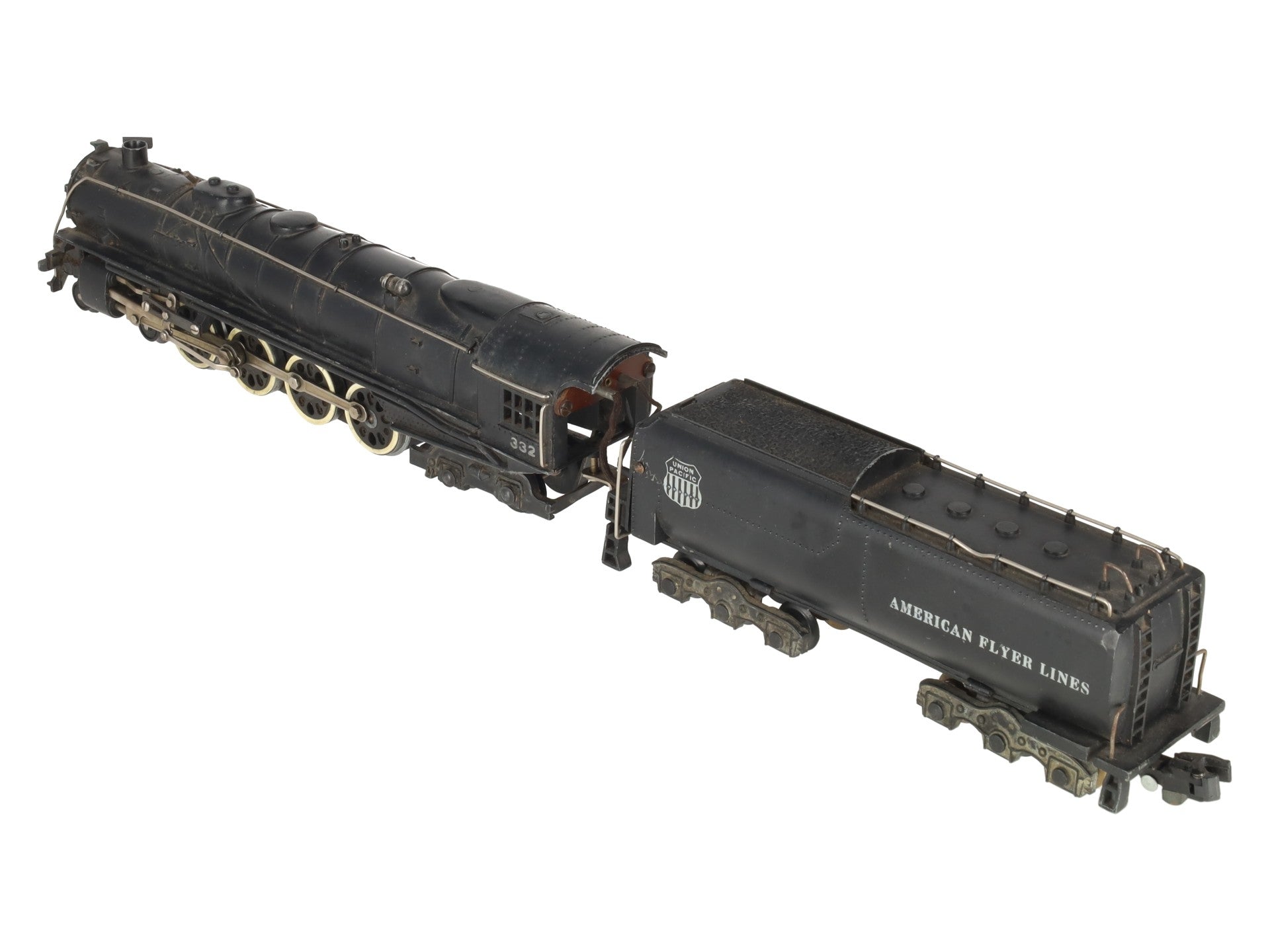 American Flyer 332 Vintage S Union Pacific 4-8-4 Steam Locomotive & Tender VG