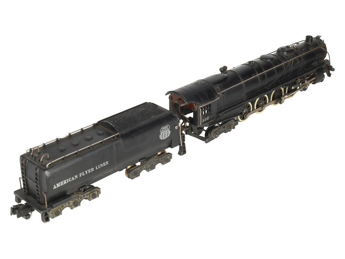 American Flyer 332 Vintage S Union Pacific 4-8-4 Steam Locomotive & Tender VG