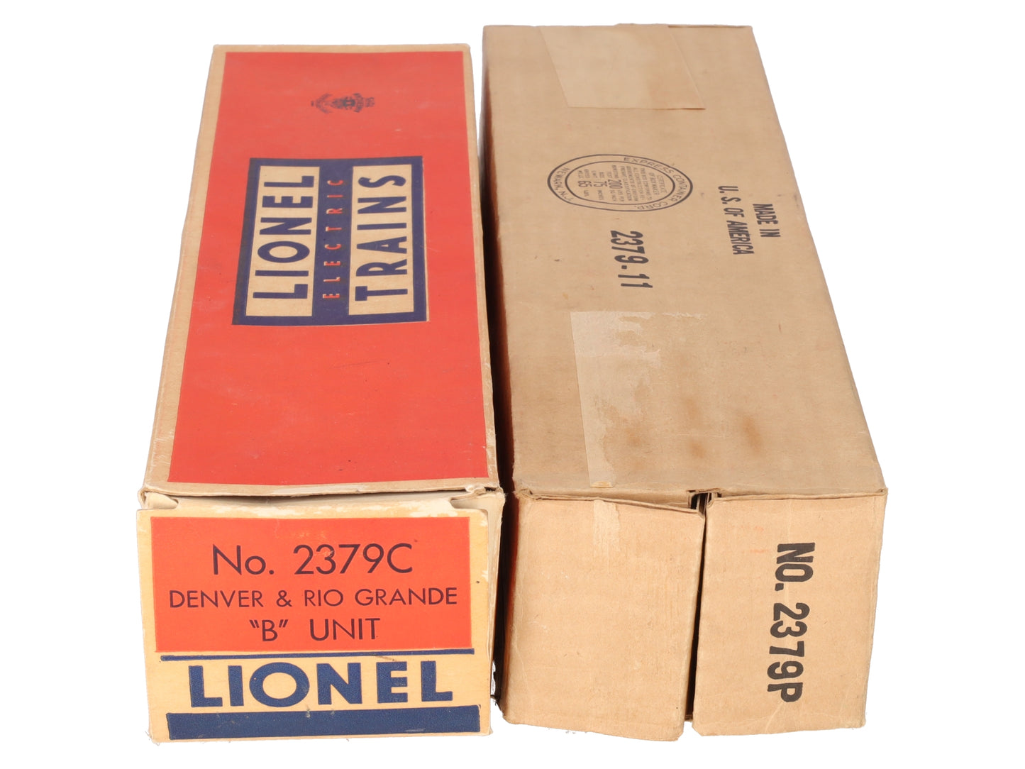Lionel 2379 Vintage O Rio Grande F3 AB Diesel Locomotive Set VG/Box