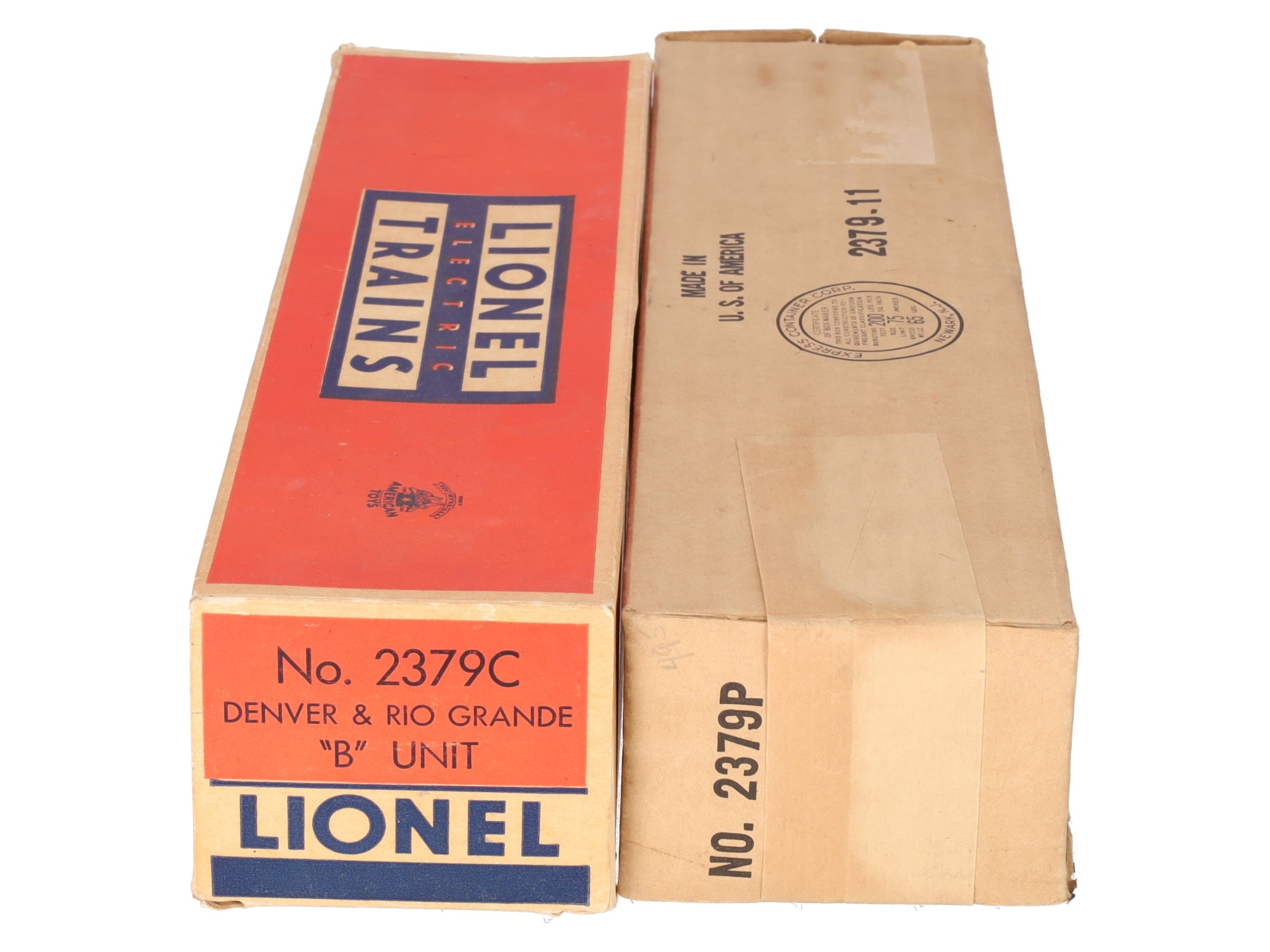Lionel 2379 Vintage O Rio Grande F3 AB Diesel Locomotive Set VG/Box