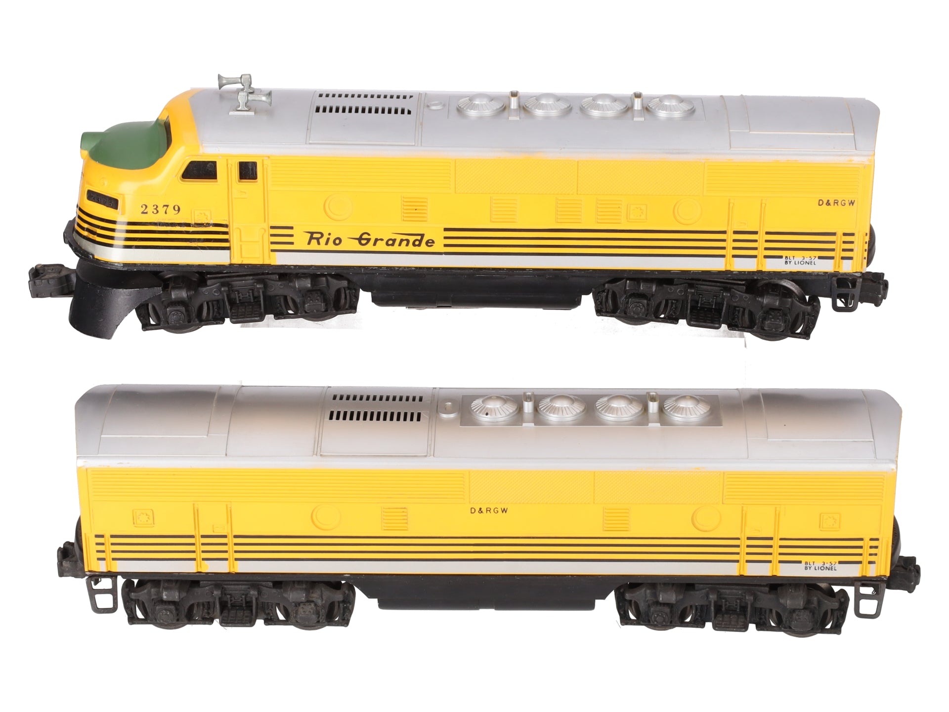 Lionel 2379 Vintage O Rio Grande F3 AB Diesel Locomotive Set VG/Box