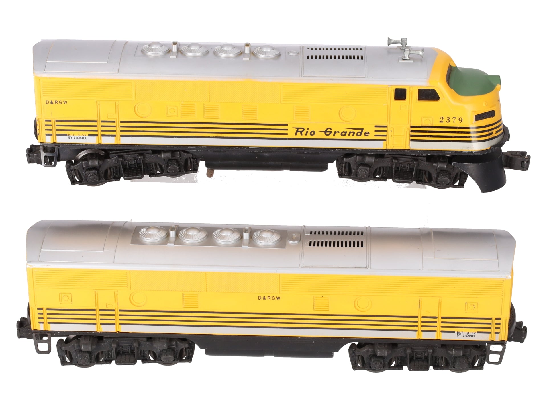Lionel 2379 Vintage O Rio Grande F3 AB Diesel Locomotive Set VG/Box