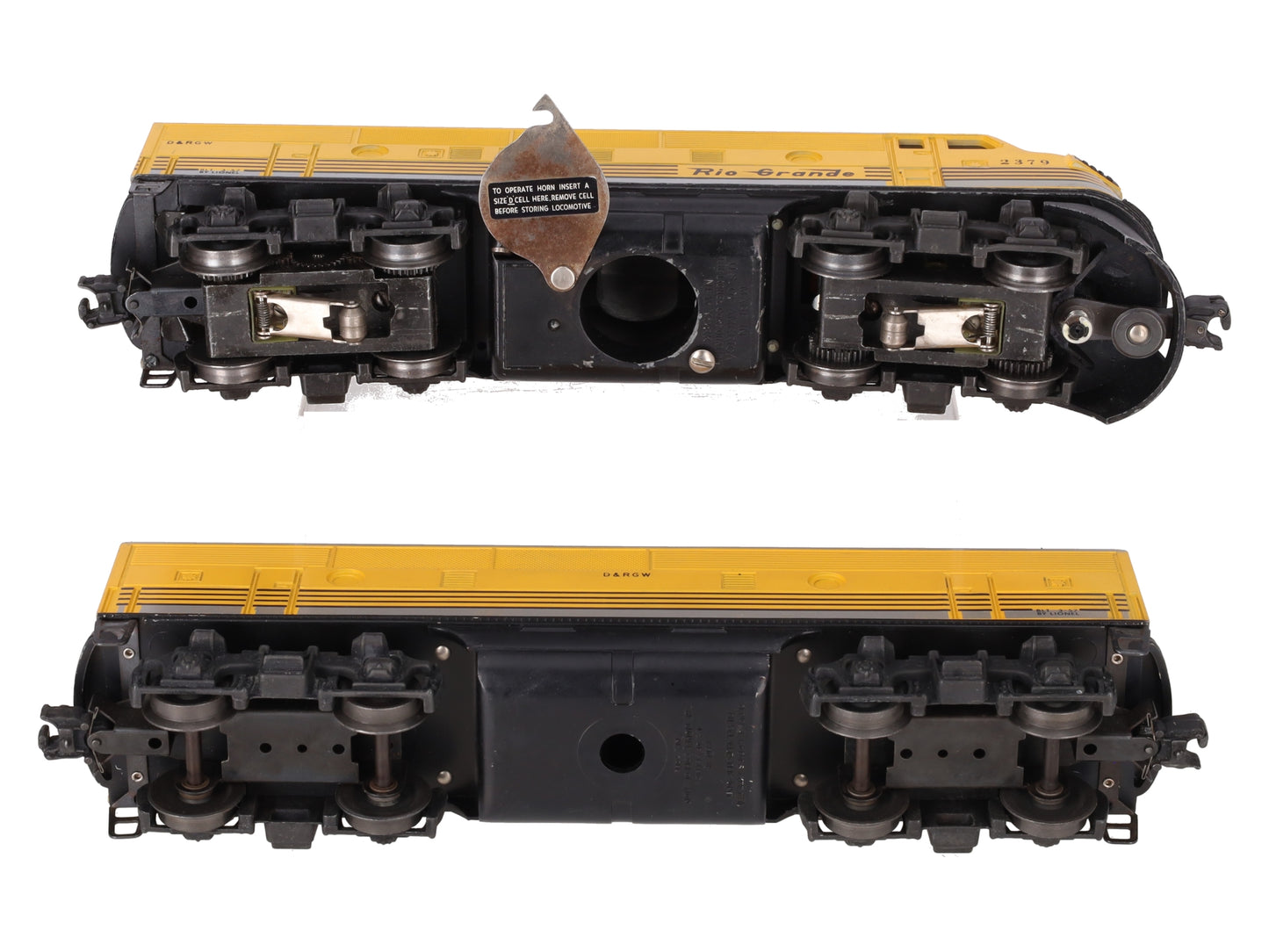 Lionel 2379 Vintage O Rio Grande F3 AB Diesel Locomotive Set VG/Box