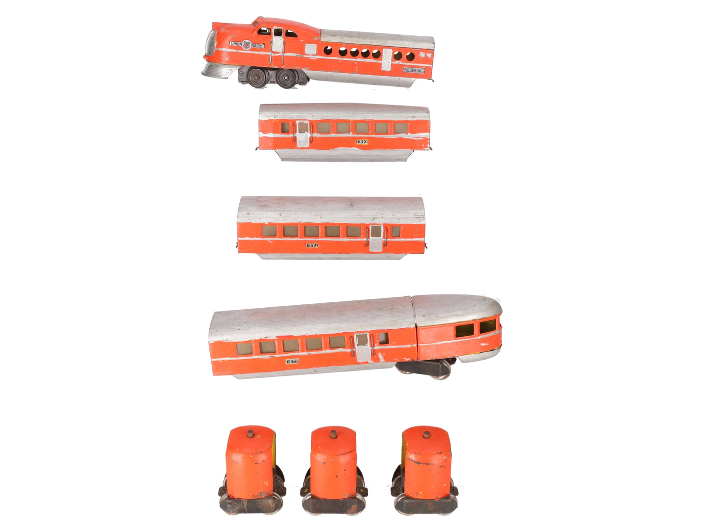 Lionel 636W Vintage O Prewar Union Pacific City of Denver Streamliner Set-Custom