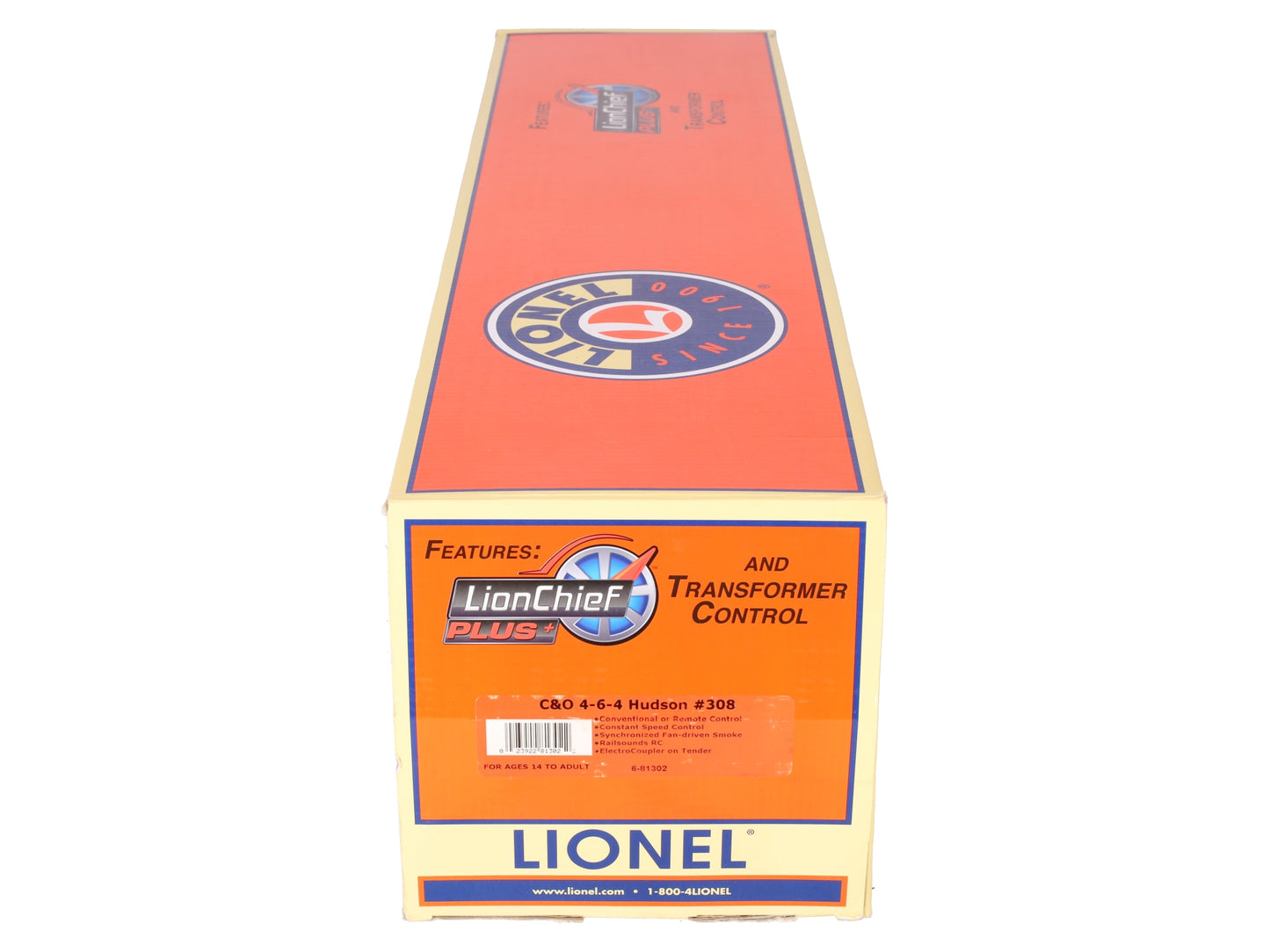 Lionel 6-81302 O C&O LionChief Plus 4-6-4 Hudson Steam Locomotive #308 EX/Box