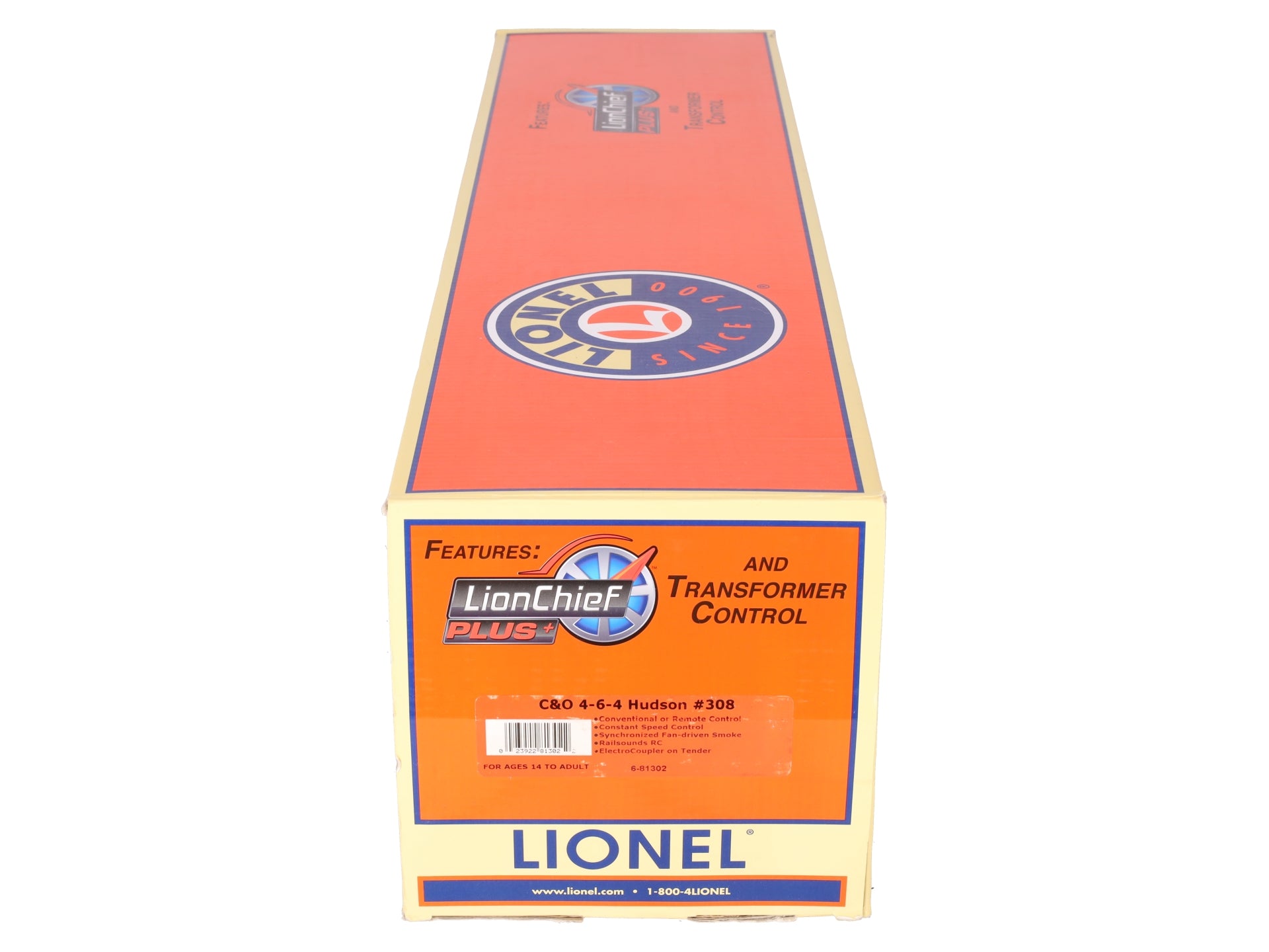 Lionel 6-81302 O C&O LionChief Plus 4-6-4 Hudson Steam Locomotive #308 EX/Box