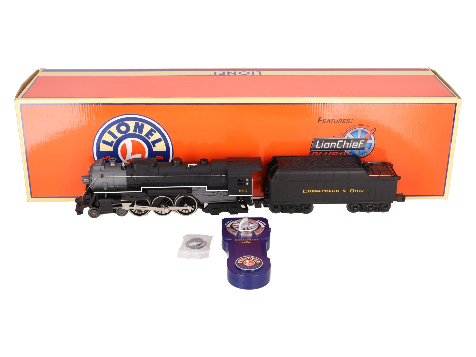 Lionel 6-81302 O C&O LionChief Plus 4-6-4 Hudson Steam Locomotive #308 EX/Box