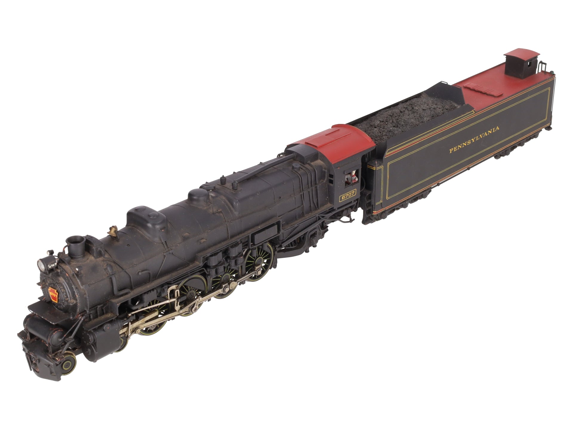 Max Gray O Scale 2-Rail Brass Pennsy M-1-a Steam Locomotive & Tender -Painted EX/Box