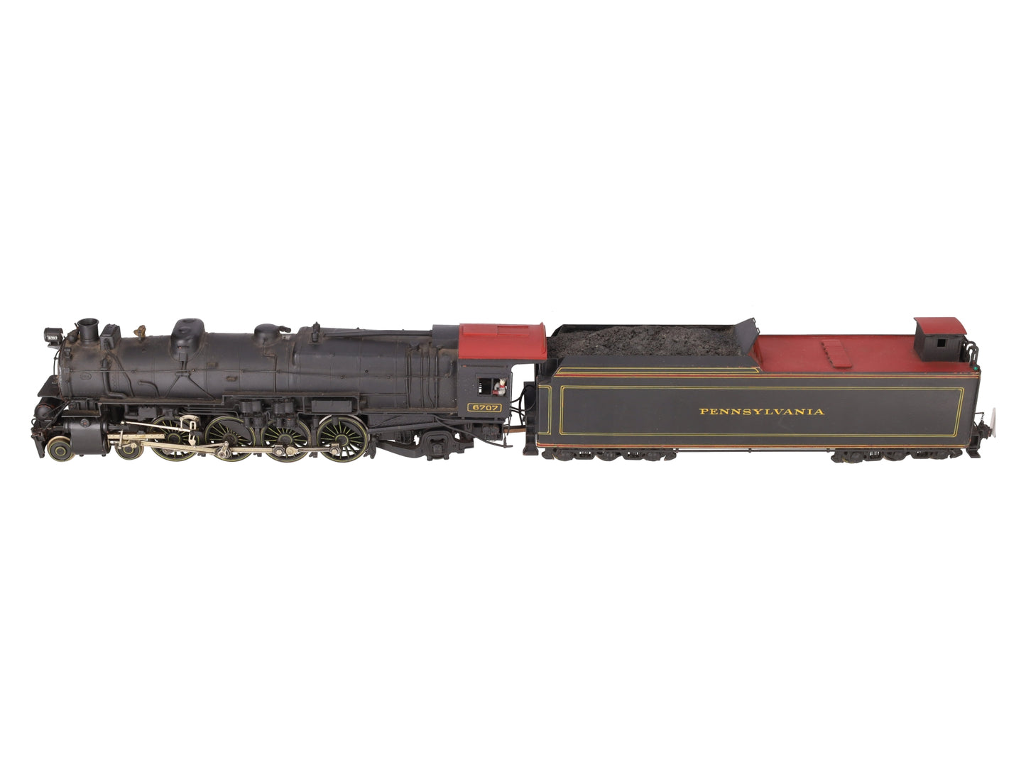 Max Gray O Scale 2-Rail Brass Pennsy M-1-a Steam Locomotive & Tender -Painted EX/Box