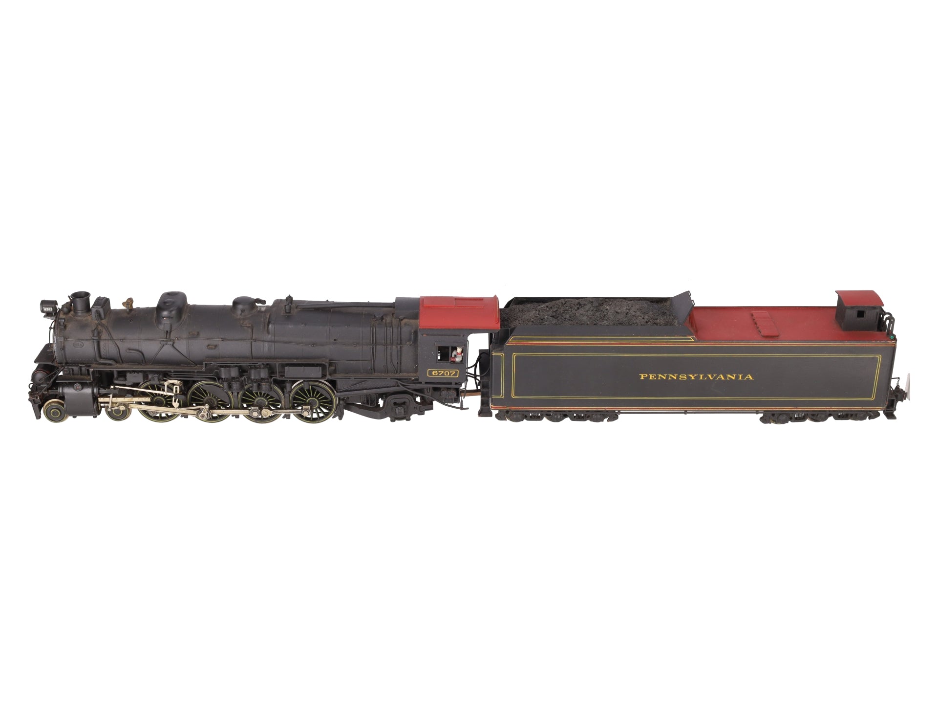Max Gray O Scale 2-Rail Brass Pennsy M-1-a Steam Locomotive & Tender -Painted EX/Box