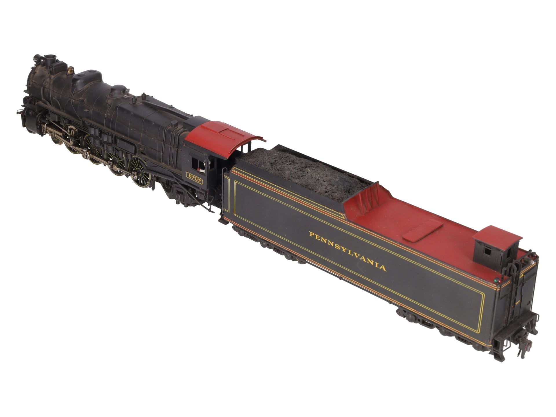 Max Gray O Scale 2-Rail Brass Pennsy M-1-a Steam Locomotive & Tender -Painted EX/Box