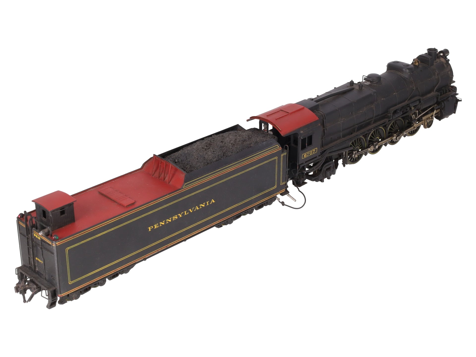 Max Gray O Scale 2-Rail Brass Pennsy M-1-a Steam Locomotive & Tender -Painted EX/Box