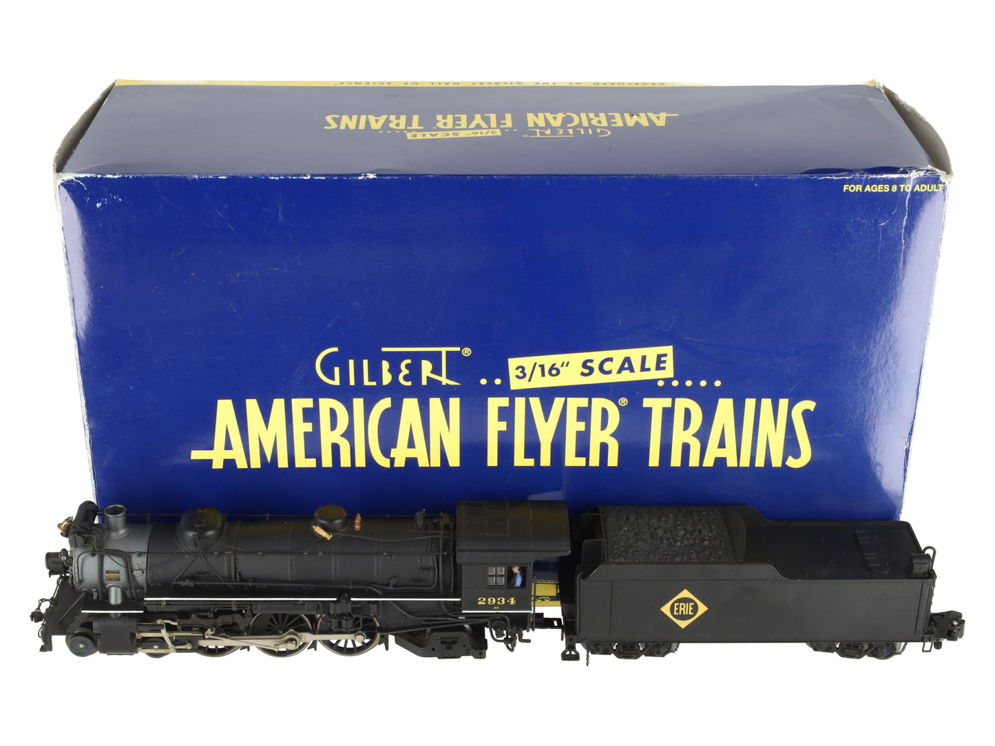 American Flyer 6-48052 S Scale Erie 4-6-2 Pacific Steam Locomotive & Tender EX/Box