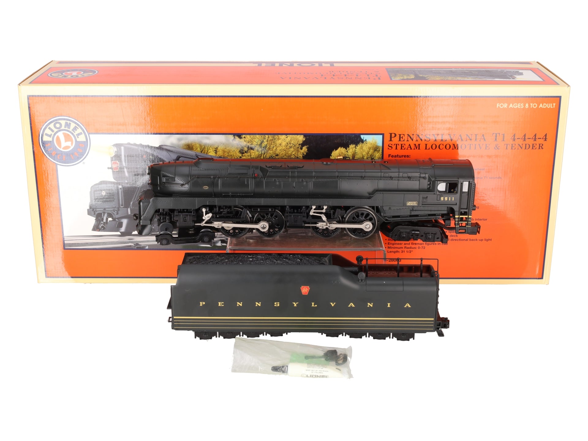 Lionel 6-28063 O Pennsylvania T-1 4-4-4-4 Duplex Steam Locomotive & Tender #5511 EX/Box