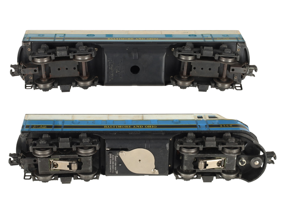 Lionel 2368 Vintage O Baltimore & Ohio F3 AB Diesel Locomotives VG