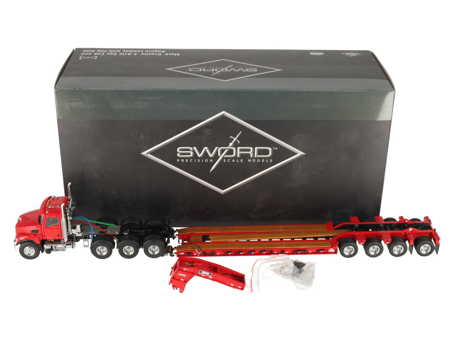 Sword Models SW2101-RR 1:50 Mack 4-Axel Day Cab & Roger Lowboy w/ Flip Axle LN/Box