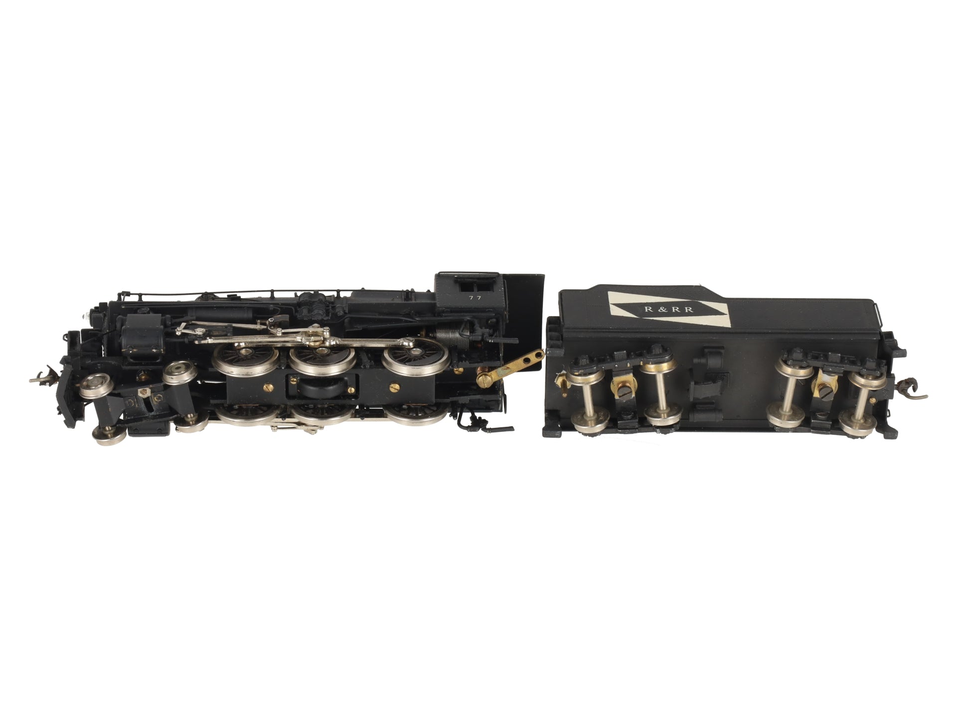 United Scale Models HO BRASS 4-6-0 R & RR Steam Locomotive & Tender -Painted