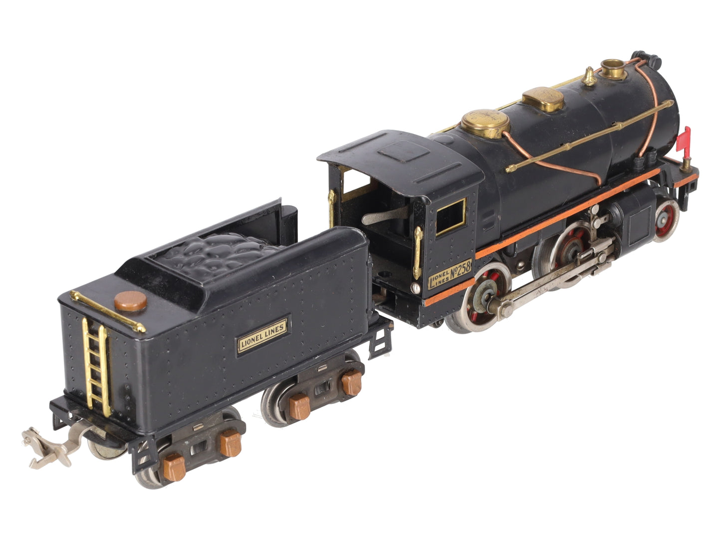 Lionel 258 Vintage O Prewar Tinplate 2-4-0 Steam Locomotive and Tender VG