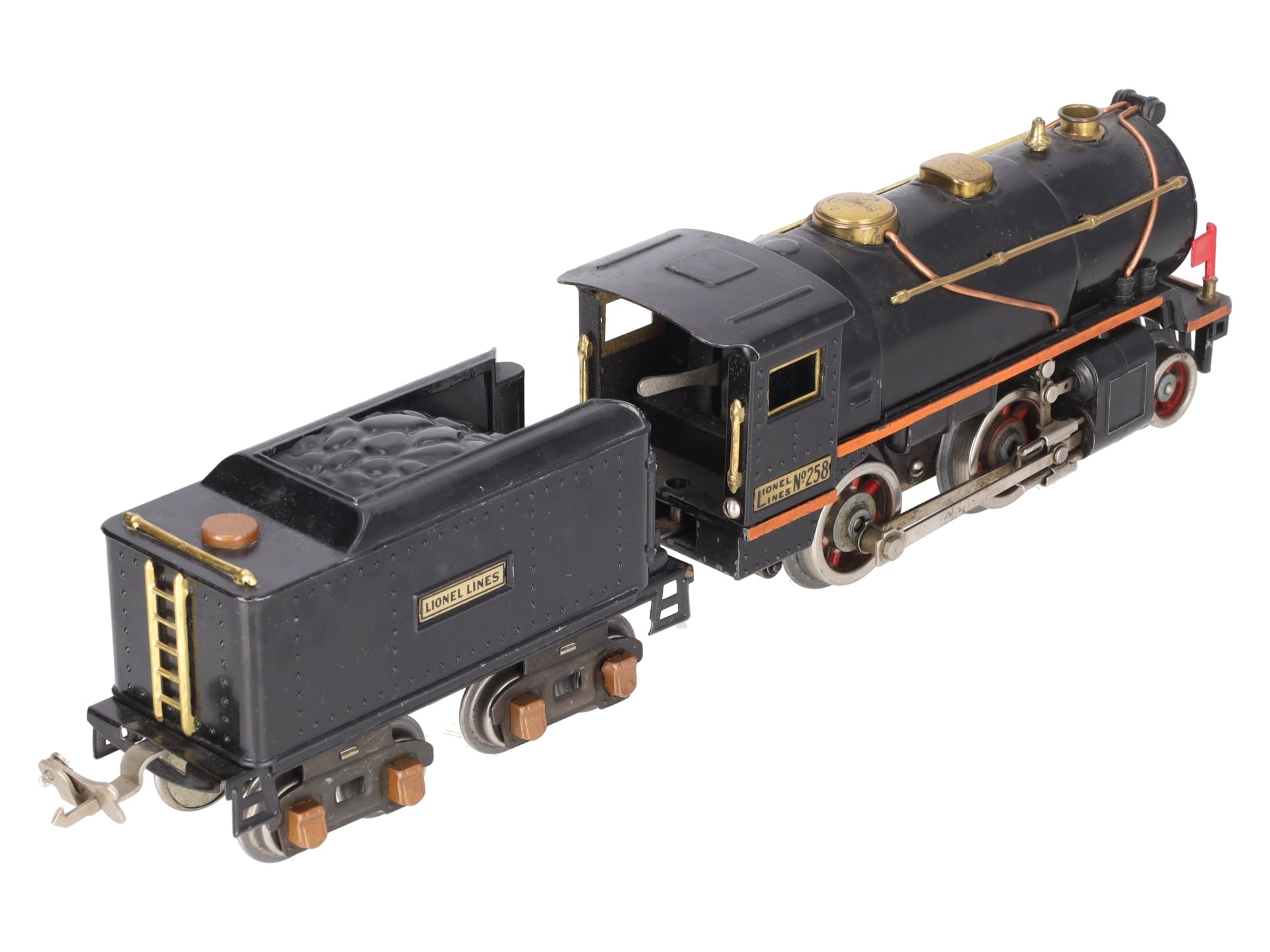Lionel 258 Vintage O Prewar Tinplate 2-4-0 Steam Locomotive and Tender VG