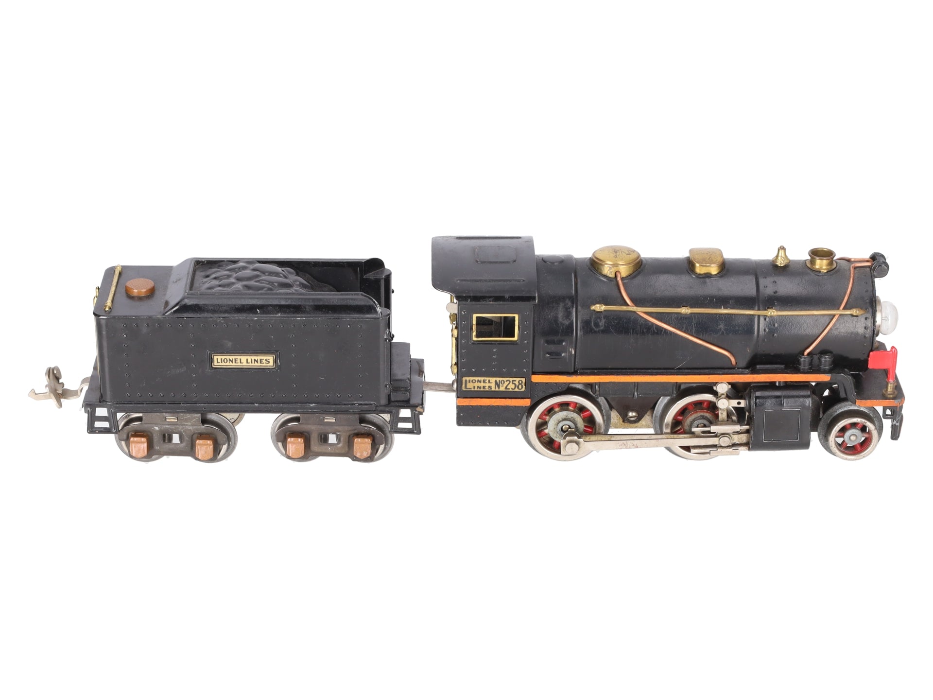 Lionel 258 Vintage O Prewar Tinplate 2-4-0 Steam Locomotive and Tender VG
