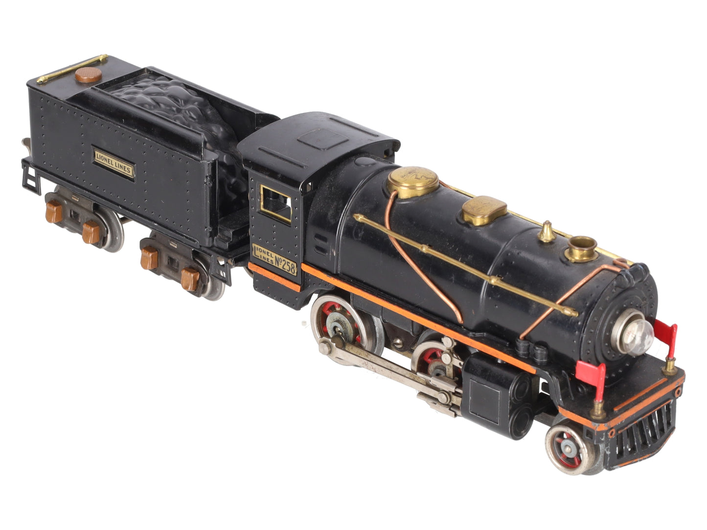 Lionel 258 Vintage O Prewar Tinplate 2-4-0 Steam Locomotive and Tender VG