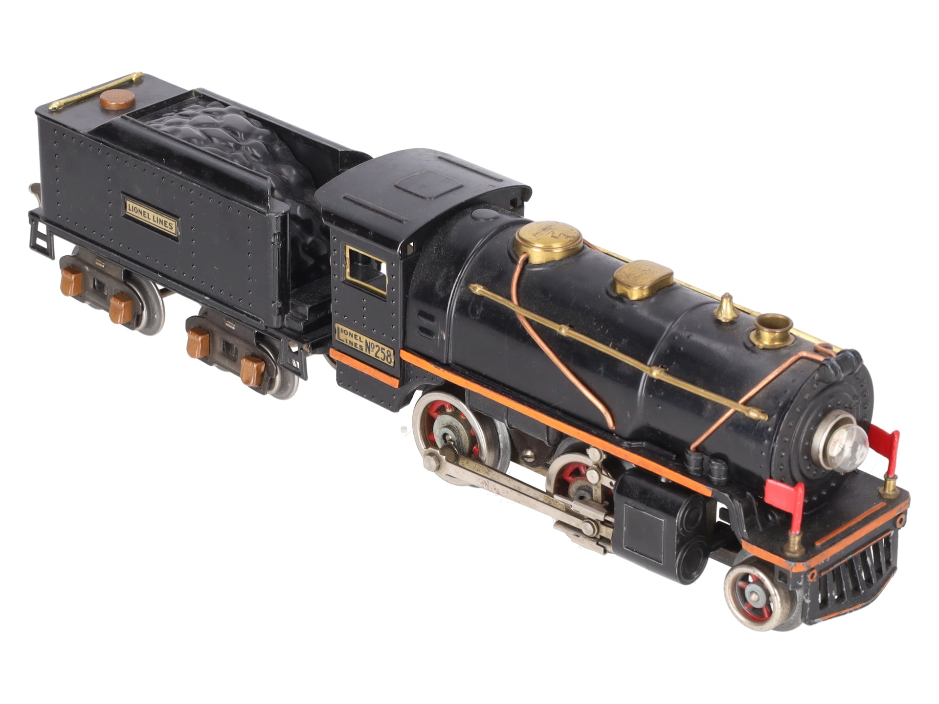 Lionel 258 Vintage O Prewar Tinplate 2-4-0 Steam Locomotive and Tender VG