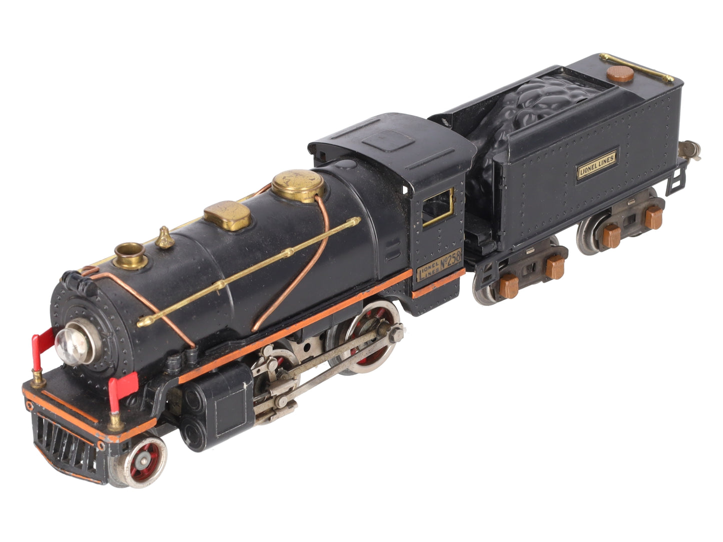 Lionel 258 Vintage O Prewar Tinplate 2-4-0 Steam Locomotive and Tender VG