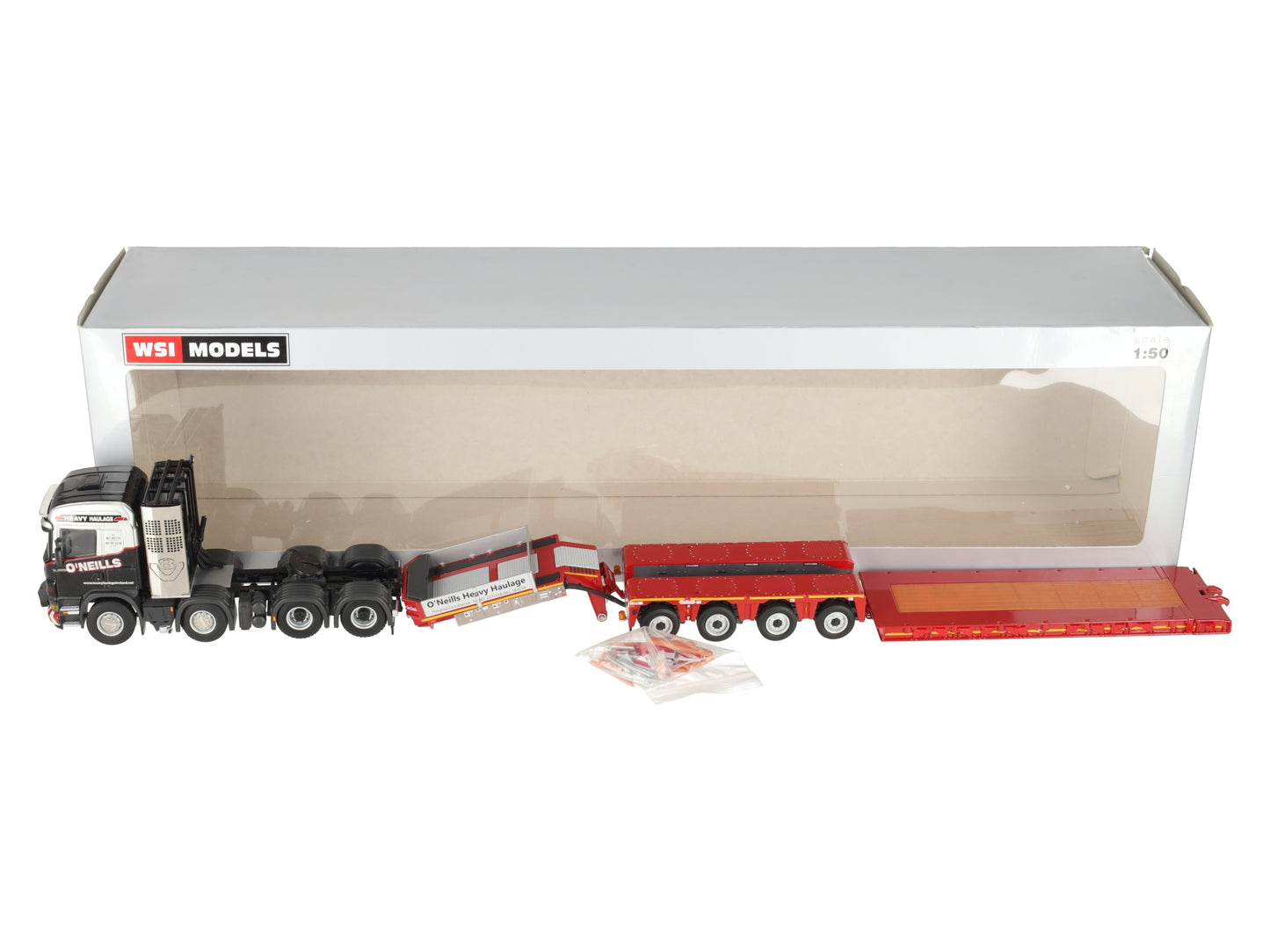 WSI 01-2517 1:50 O'Neills - Scania R5 Highline Tractor with 4-Axle Nooteboom LN/Box