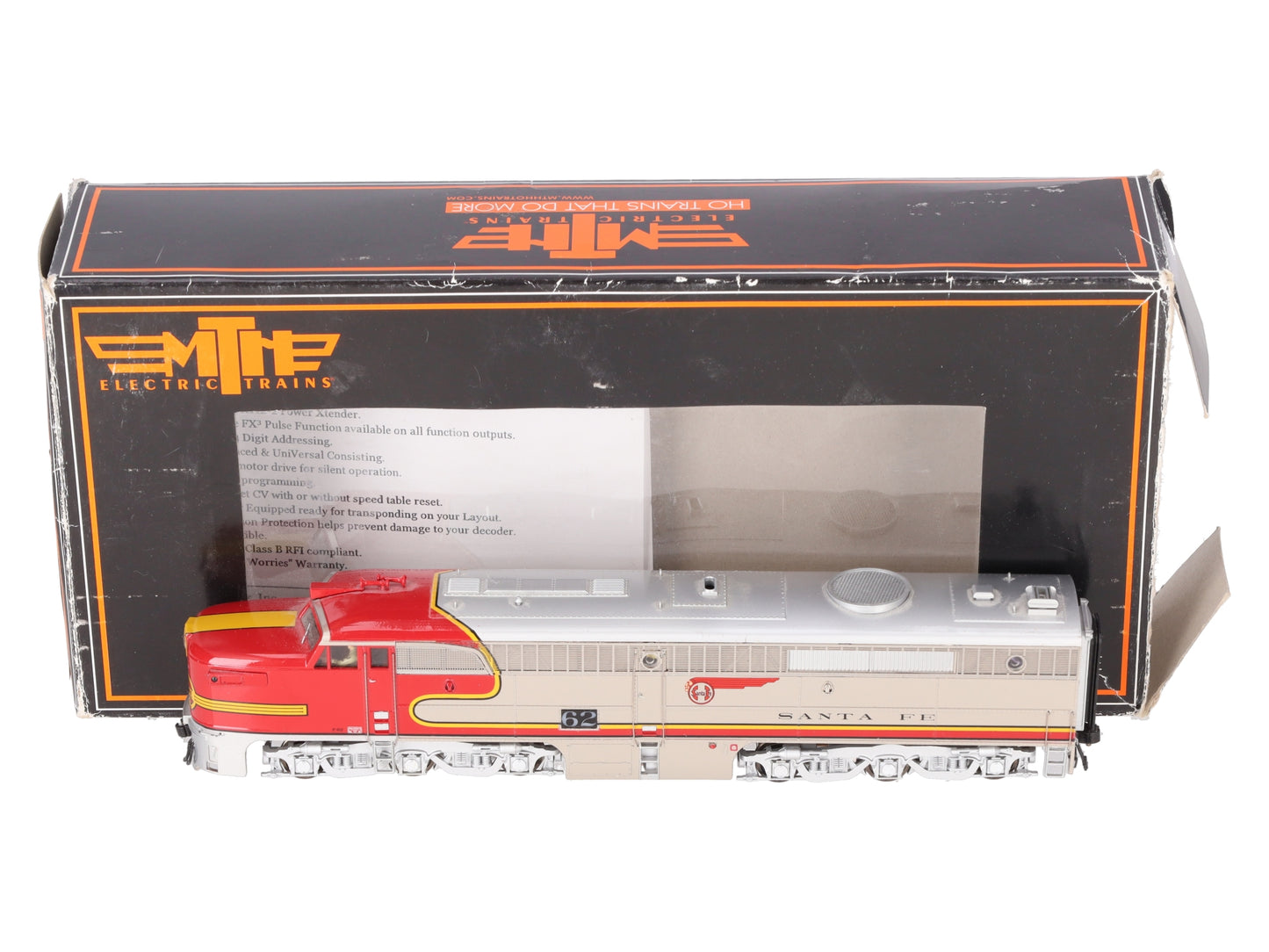 MTH 80-2081-1 HO Scale Santa Fe Alco PA Diesel Locomotive #62 w/Proto-Sound 3.0 EX/Box