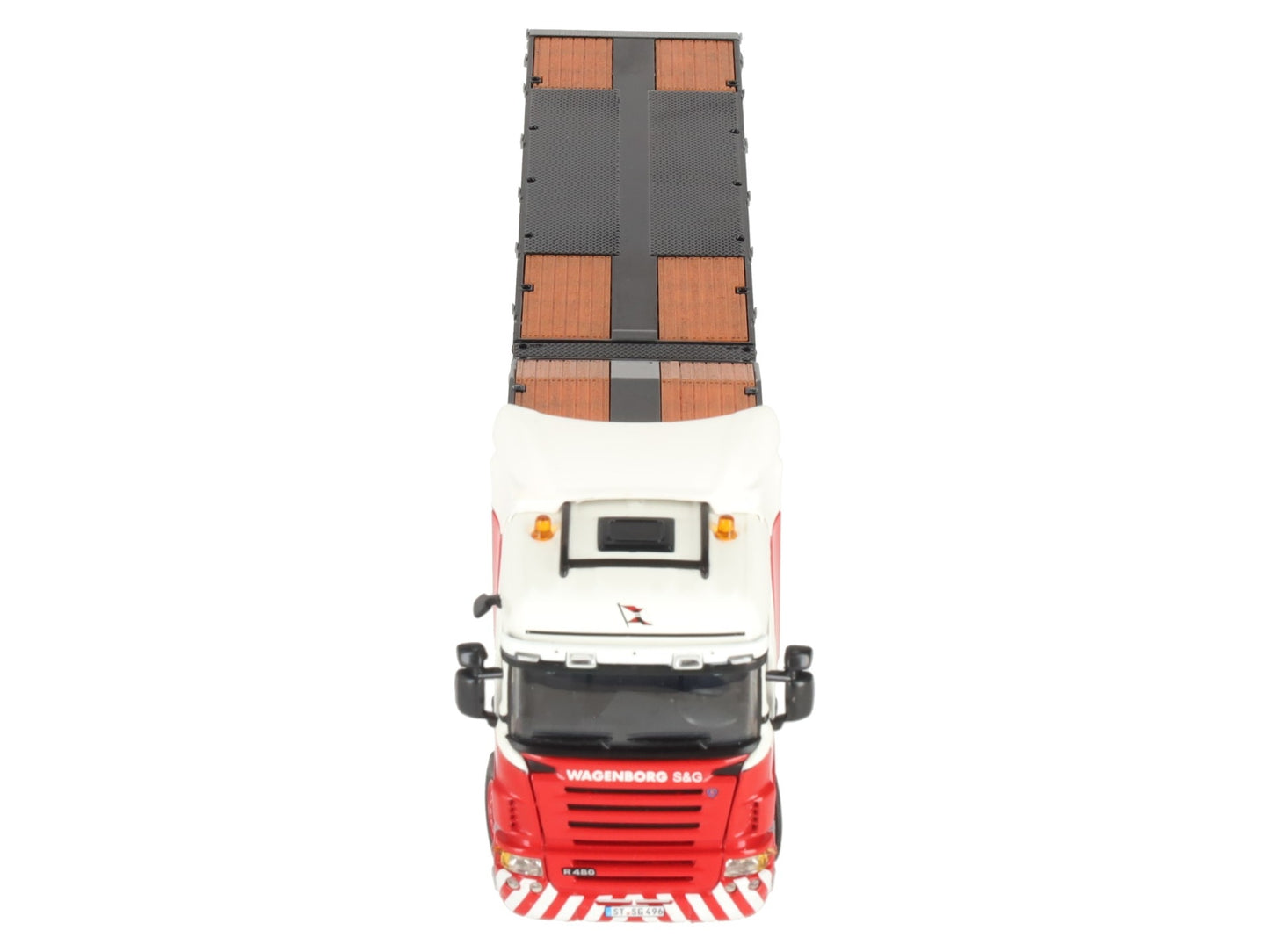 WSI 01-1145 1:50 Scale Wagenborg R Highline 4x2 Tractor, Semi-Low Loader w/ Pipe LN/Box