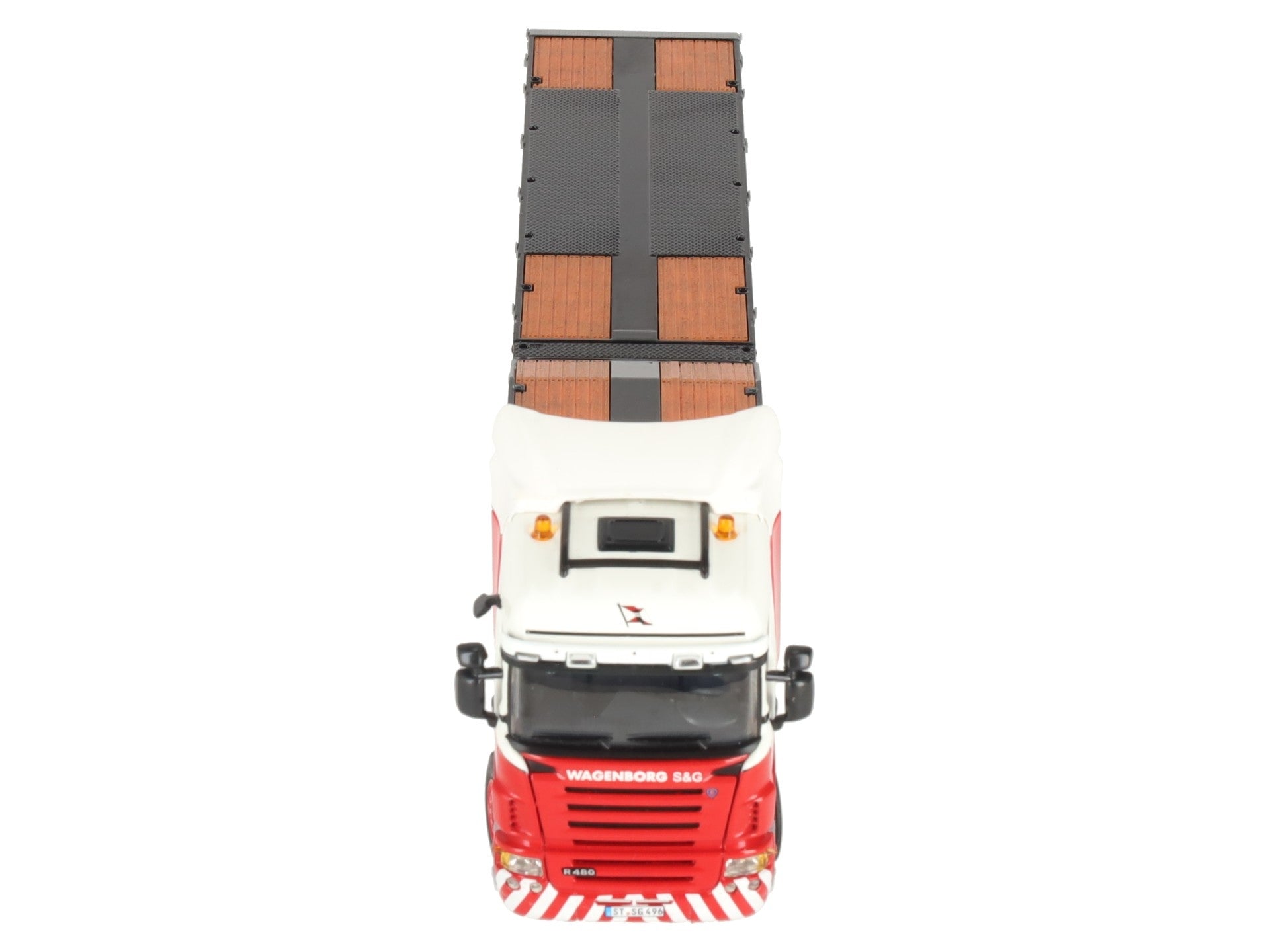 WSI 01-1145 1:50 Scale Wagenborg R Highline 4x2 Tractor, Semi-Low Loader w/ Pipe LN/Box