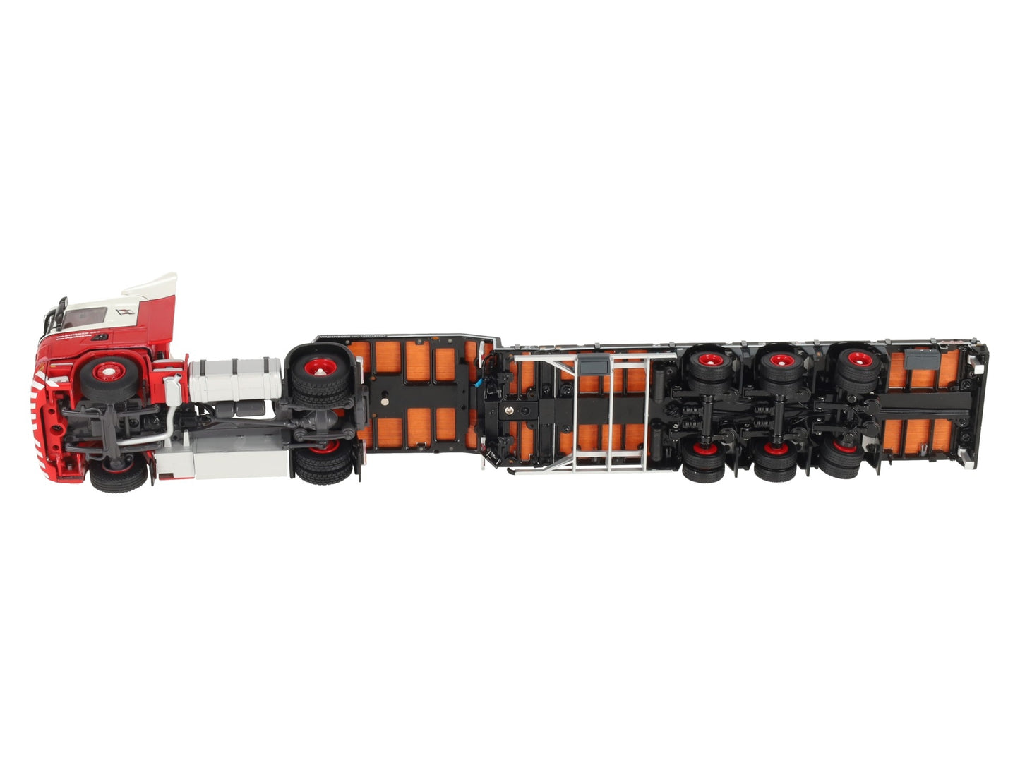 WSI 01-1145 1:50 Scale Wagenborg R Highline 4x2 Tractor, Semi-Low Loader w/ Pipe LN/Box