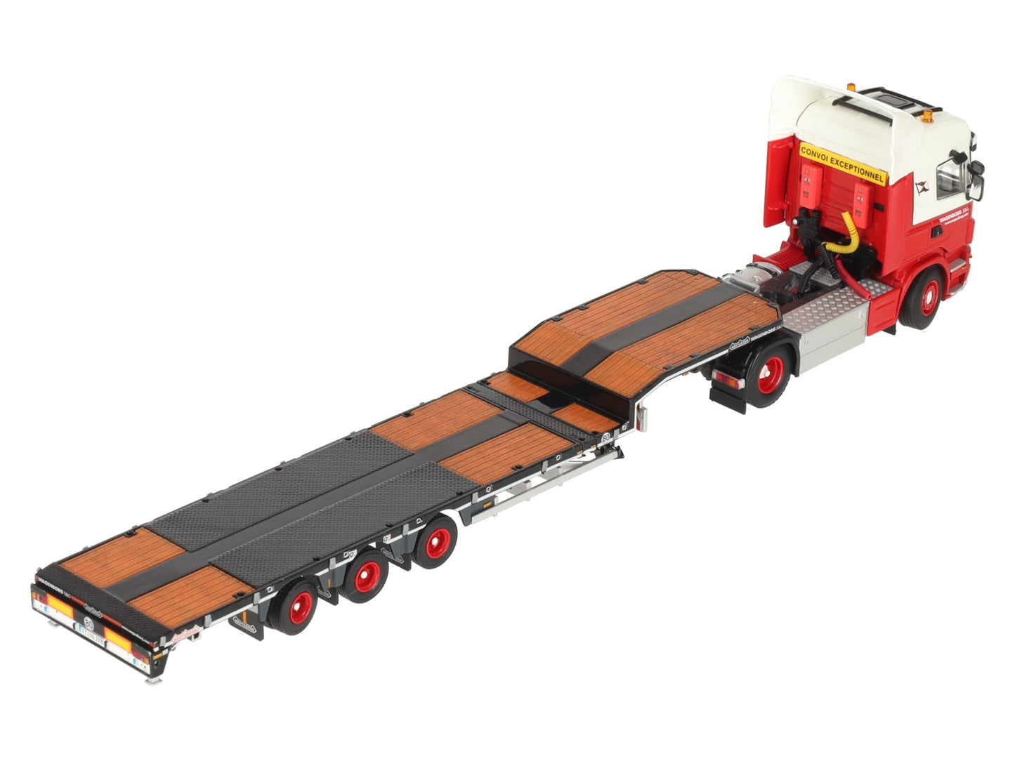 WSI 01-1145 1:50 Scale Wagenborg R Highline 4x2 Tractor, Semi-Low Loader w/ Pipe LN/Box