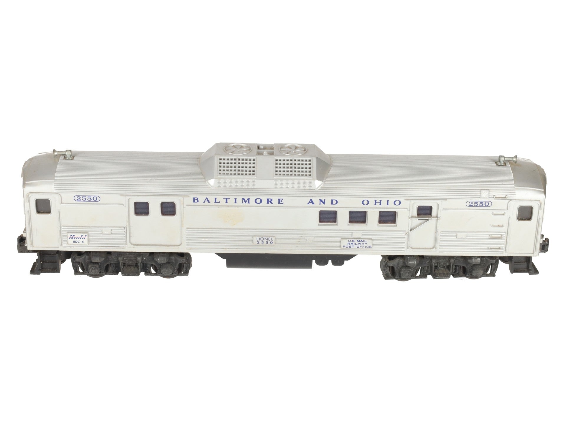 Lionel 2550 Vintage O Baltimore & Ohio RDC Budd Baggage Dummy Unit VG