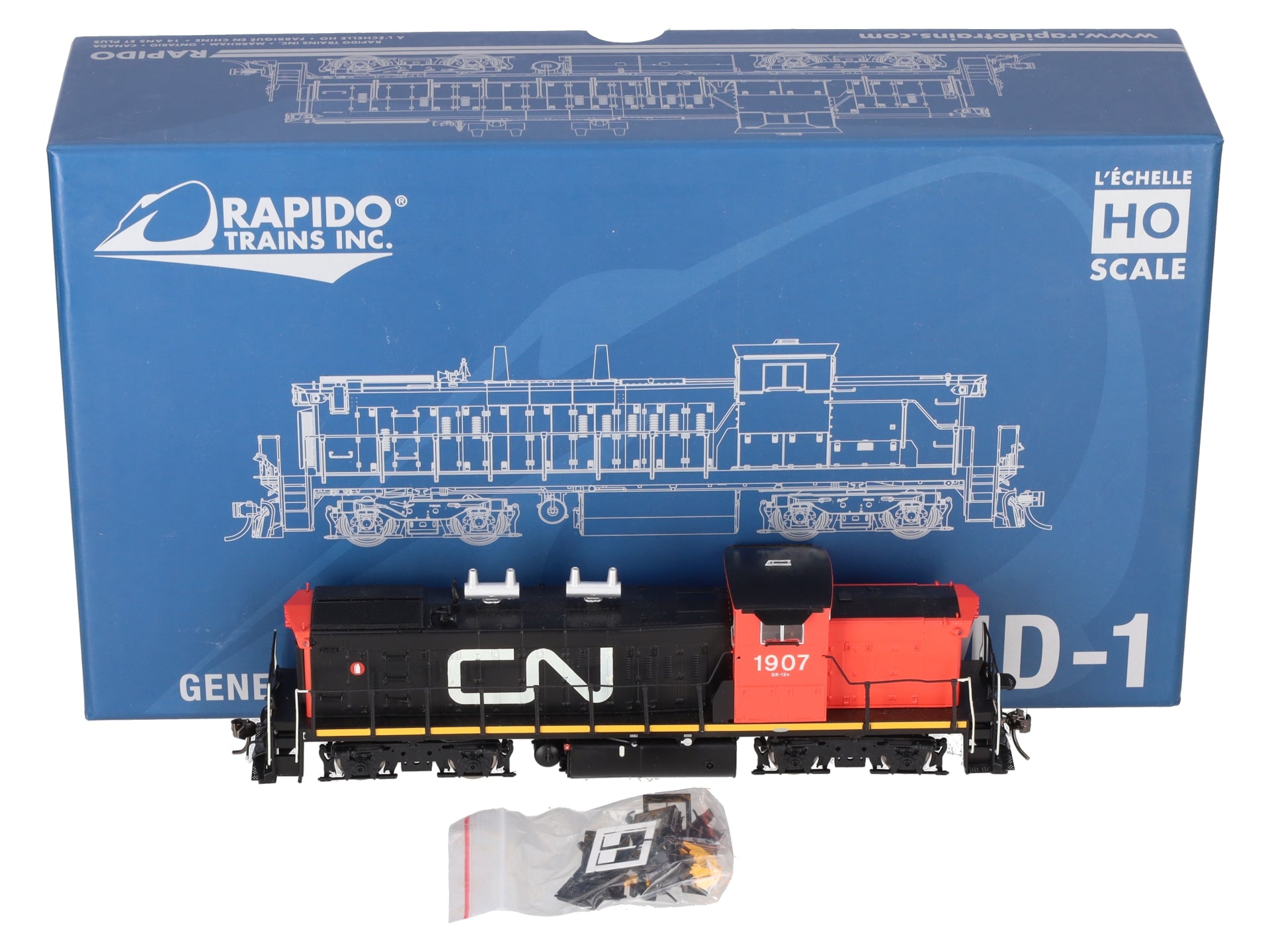 Rapido Trains 10073 HO Scale Canadian National GMDD GMD-1 Locomotive #1907 LN/Box