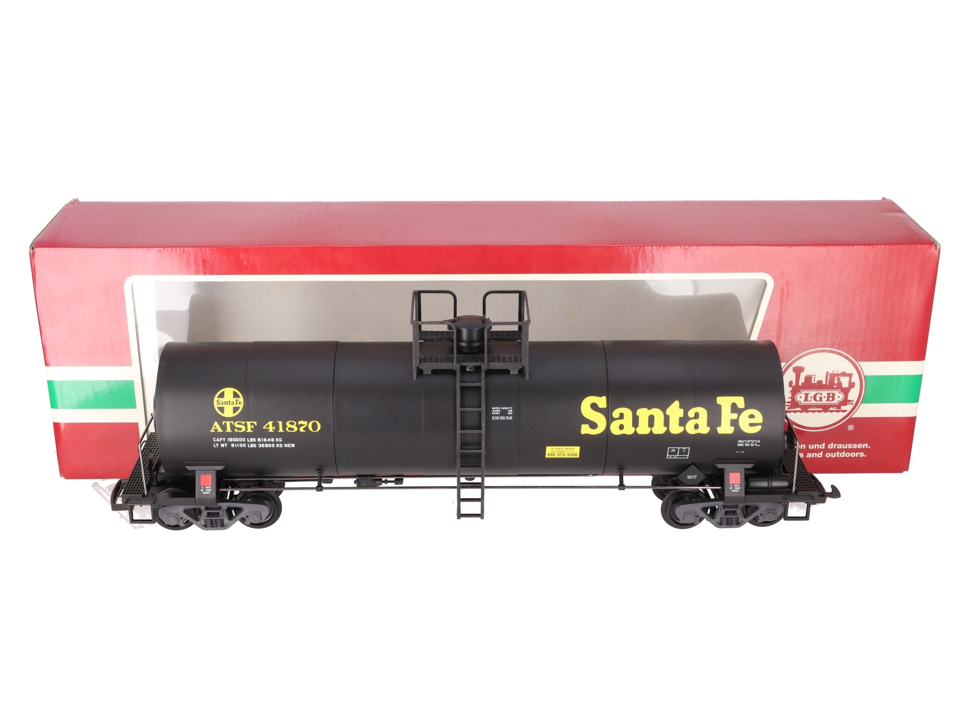 LGB 41870 G Scale Santa Fe Single Dome Tank Car #41870 – Trainz