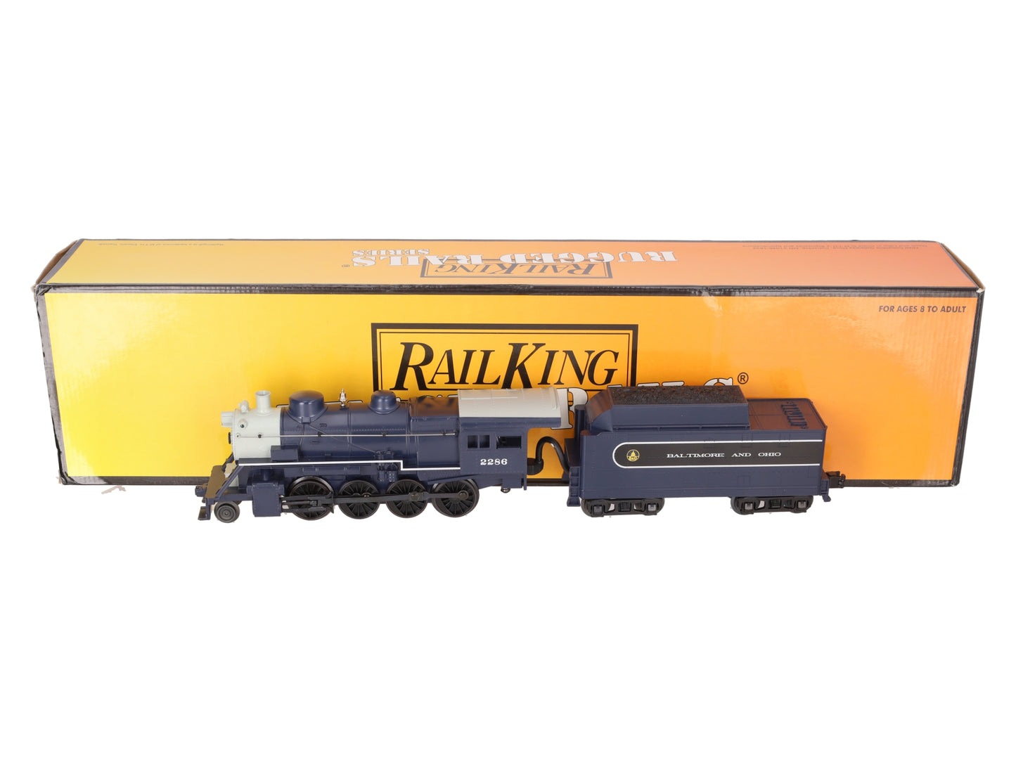 MTH 30-4150-1E O Gauge Baltimore & Ohio 2-8-0 Steam Engine & Tender W/PS2 #2286 EX/Box