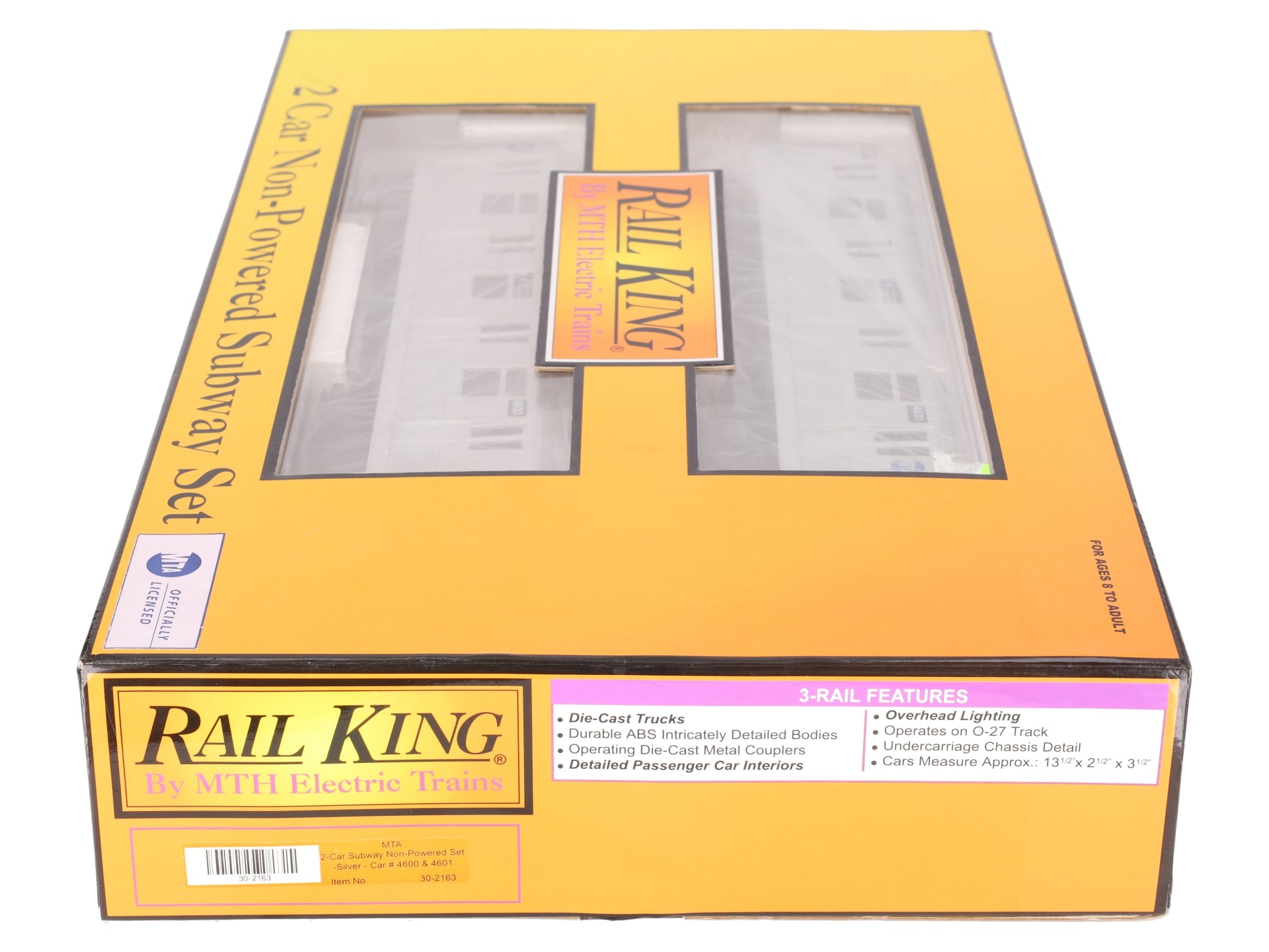 MTH 30-2163 O MTA R-42 Subway Add-On Non Powered Set (Set of 2) EX/Box