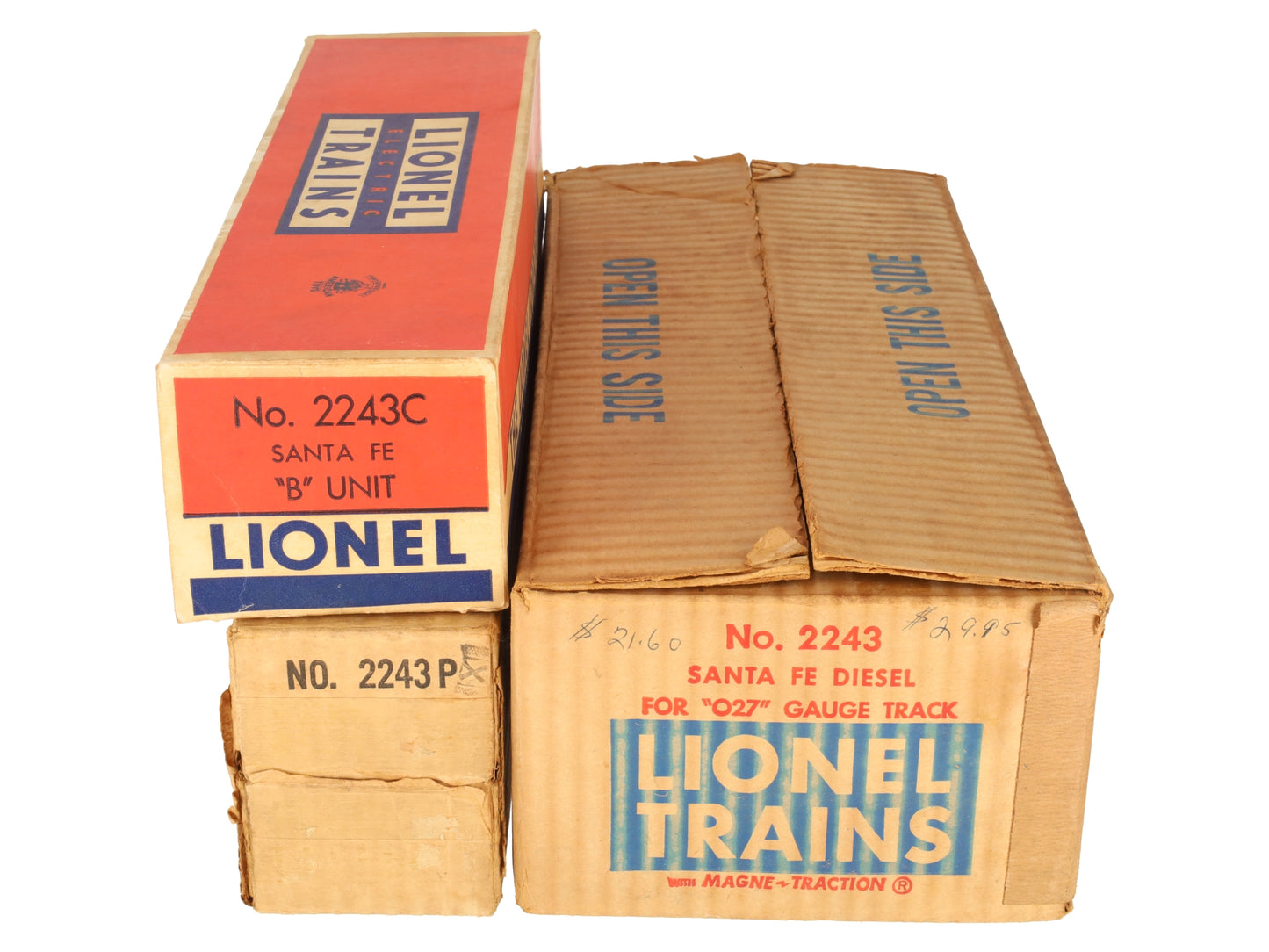 Lionel 2243 Vintage O Santa Fe F-3 AB Diesel Set/Box