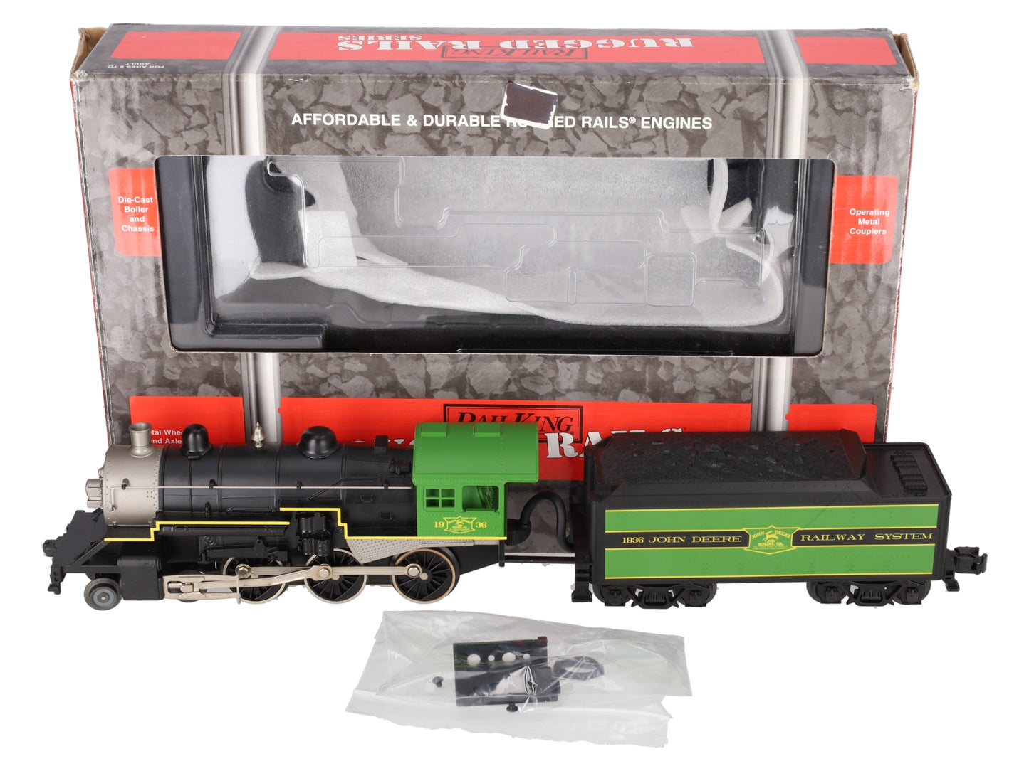 MTH 33-1011-1 O Gauge John Deere 4-6-0 Steam Engine w/PS2 #1936 EX/Box